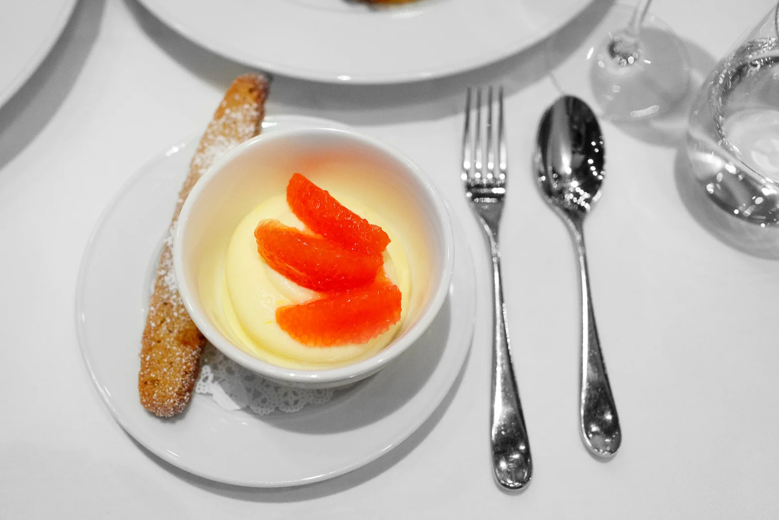 8th Course: Torta di formaggio - mascarpone, ruby red grapefruit, graham biscotto