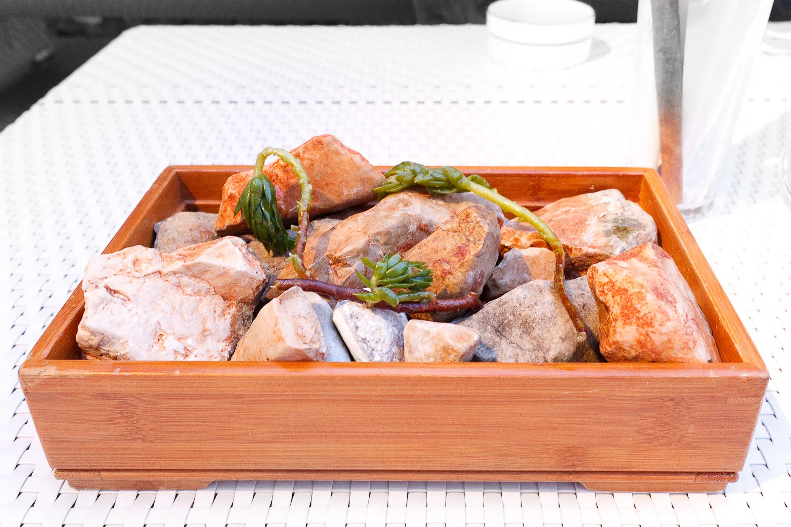 Amuse bouche: Pickled Raïm of pastor, replicated to how they grow in the wild