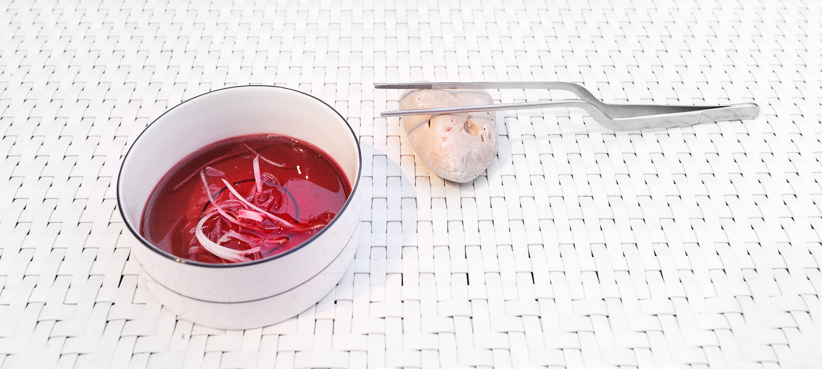 Amuse bouche: Cold tea, chicory and hibiscus