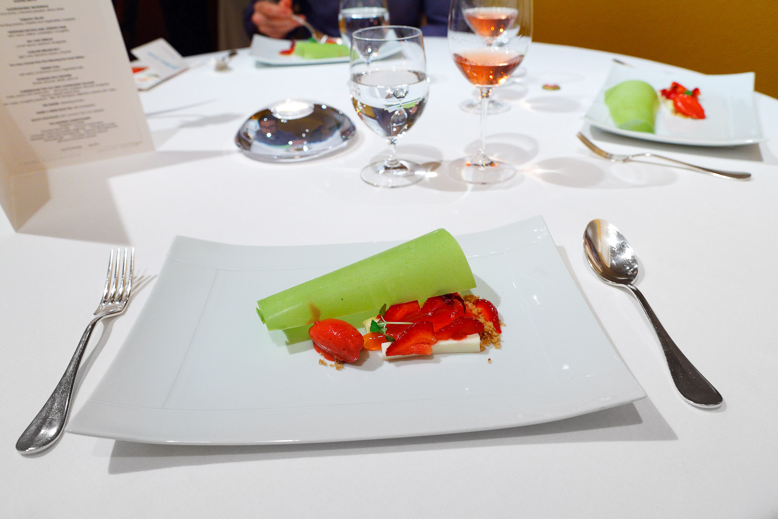 9th Course: Under a green roof tile, with strawberries
