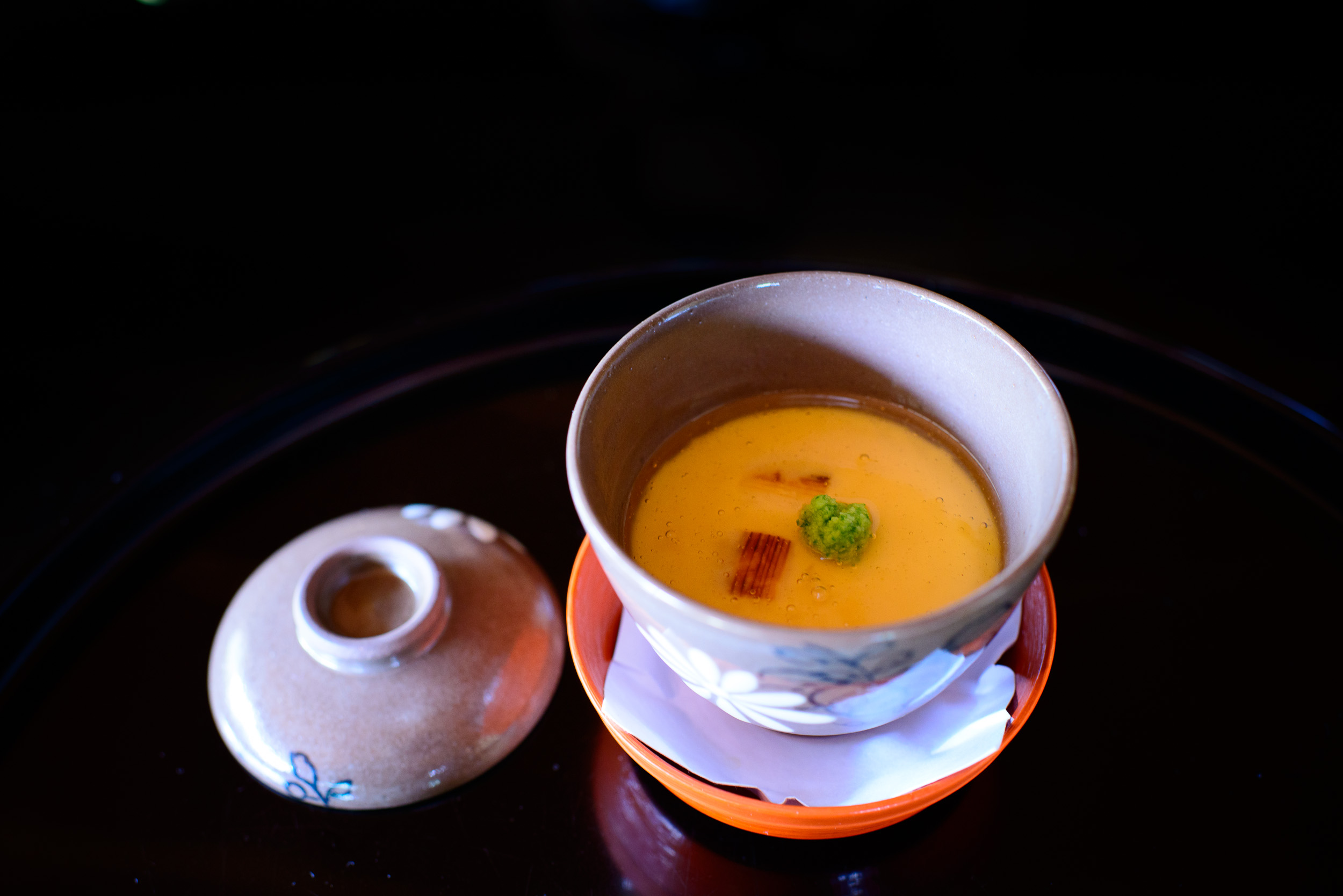 6th Course: Chawanmushi - steamed egg custard with soft-shelled