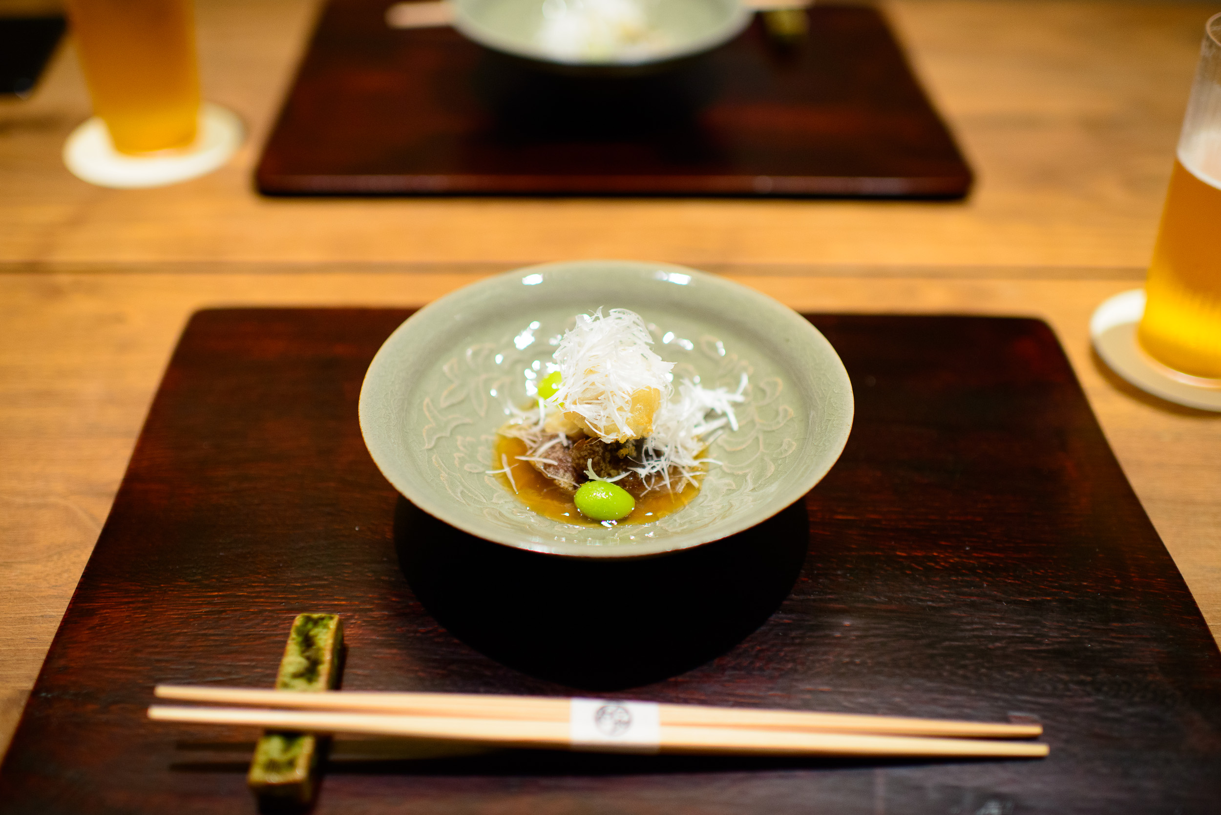 2nd Course: Deep-fried hamo (boney winter eel), ginkgo nuts, shi