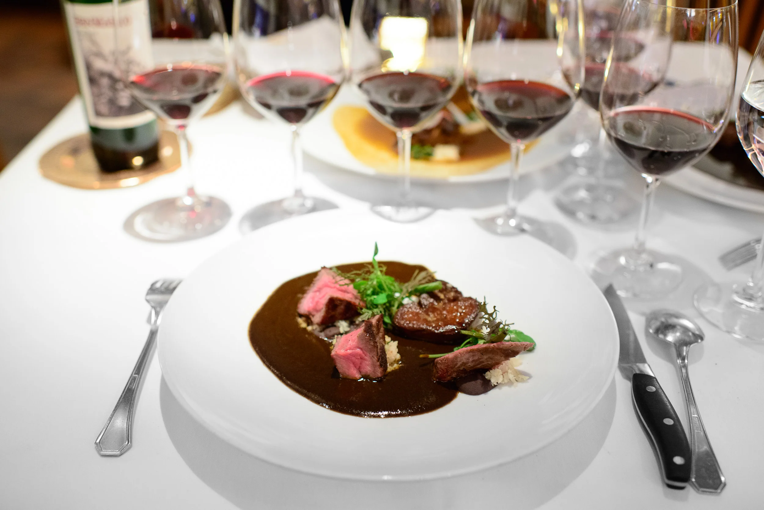Wood-grilled 28-day-aged prime ribeye and seared foie gras in cl