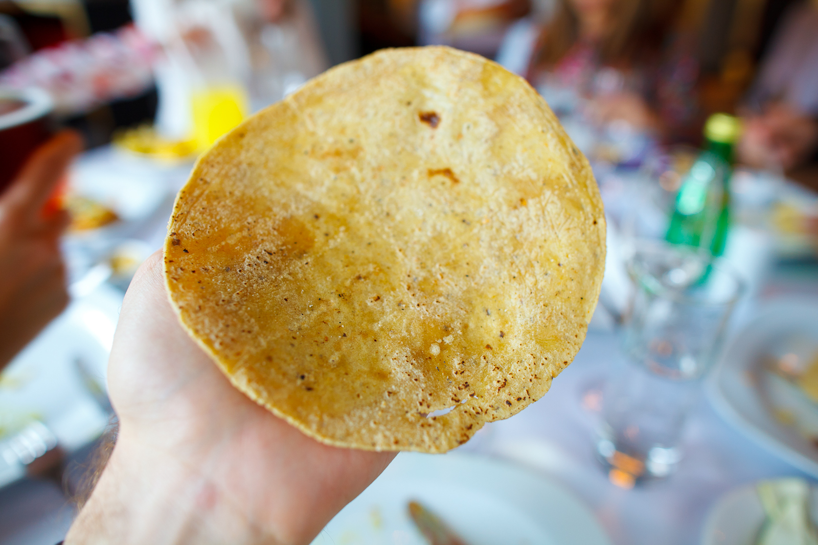 Tortilla de maíz recien hecha