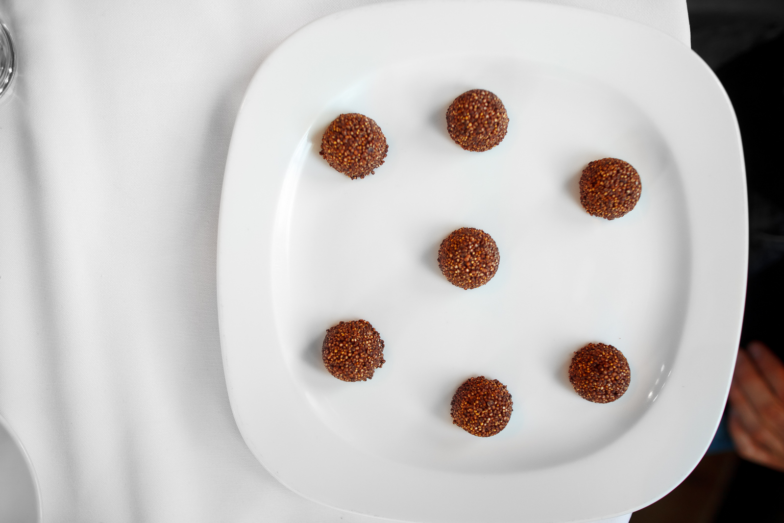 Chocolate and amaranth petits fours