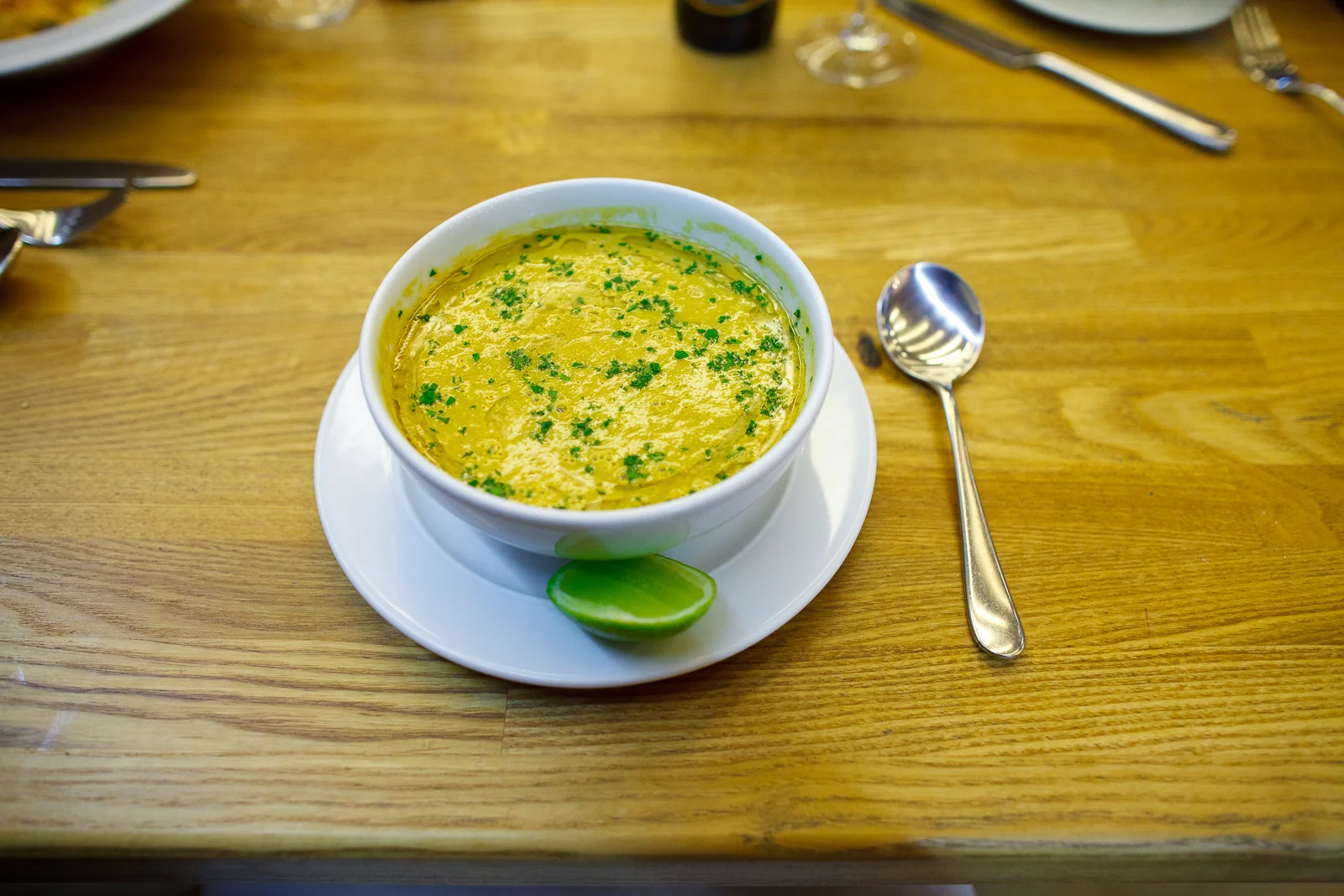 Sopa de mejillones con pancetta (mussel soup with pancetta) (95 MXP)
