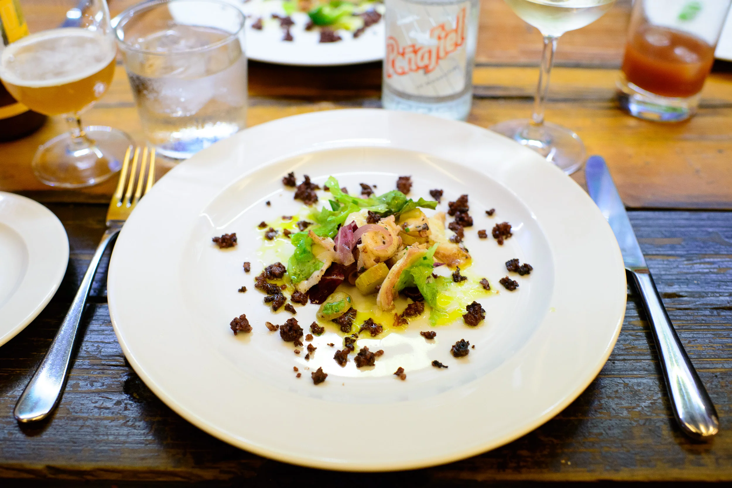 2nd Course: Octopus, blood sausage