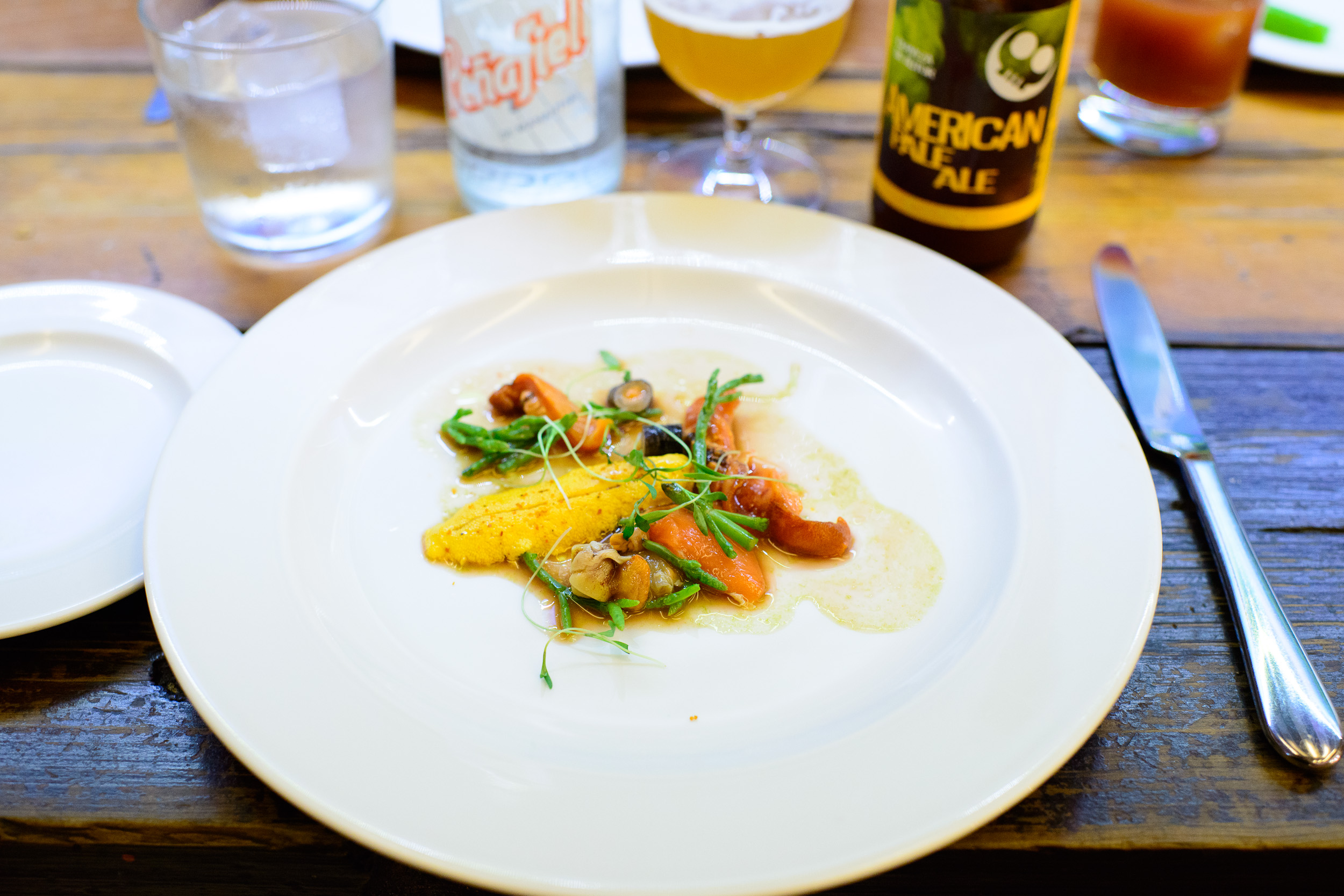 1st Course: Sea urchin, black clam, barnacles, salicornia