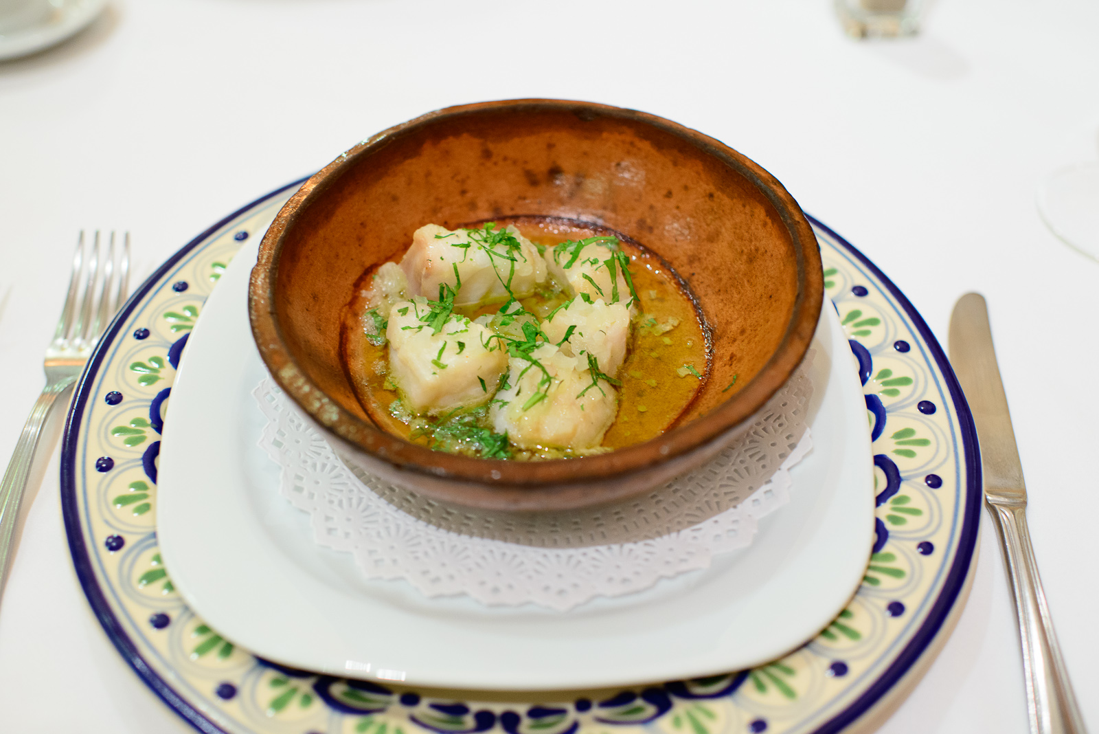 Robalo en cazuela - Snook cooked in a cazuela with butter, olive