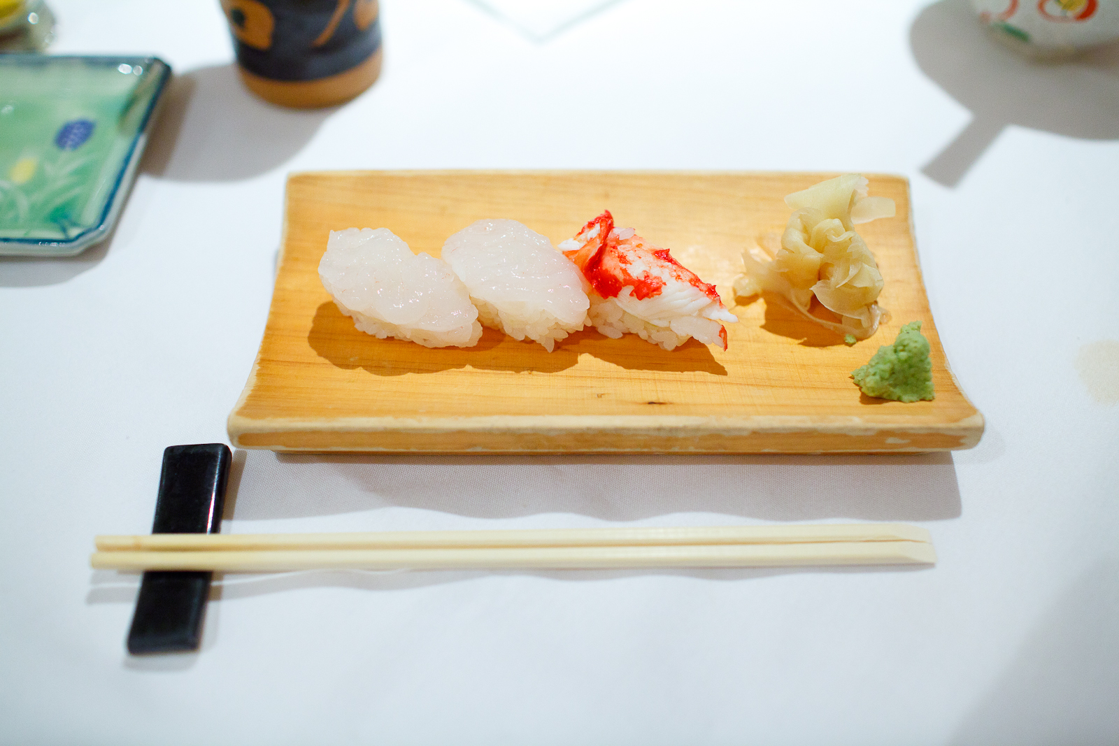 White shrimp and crab sushi