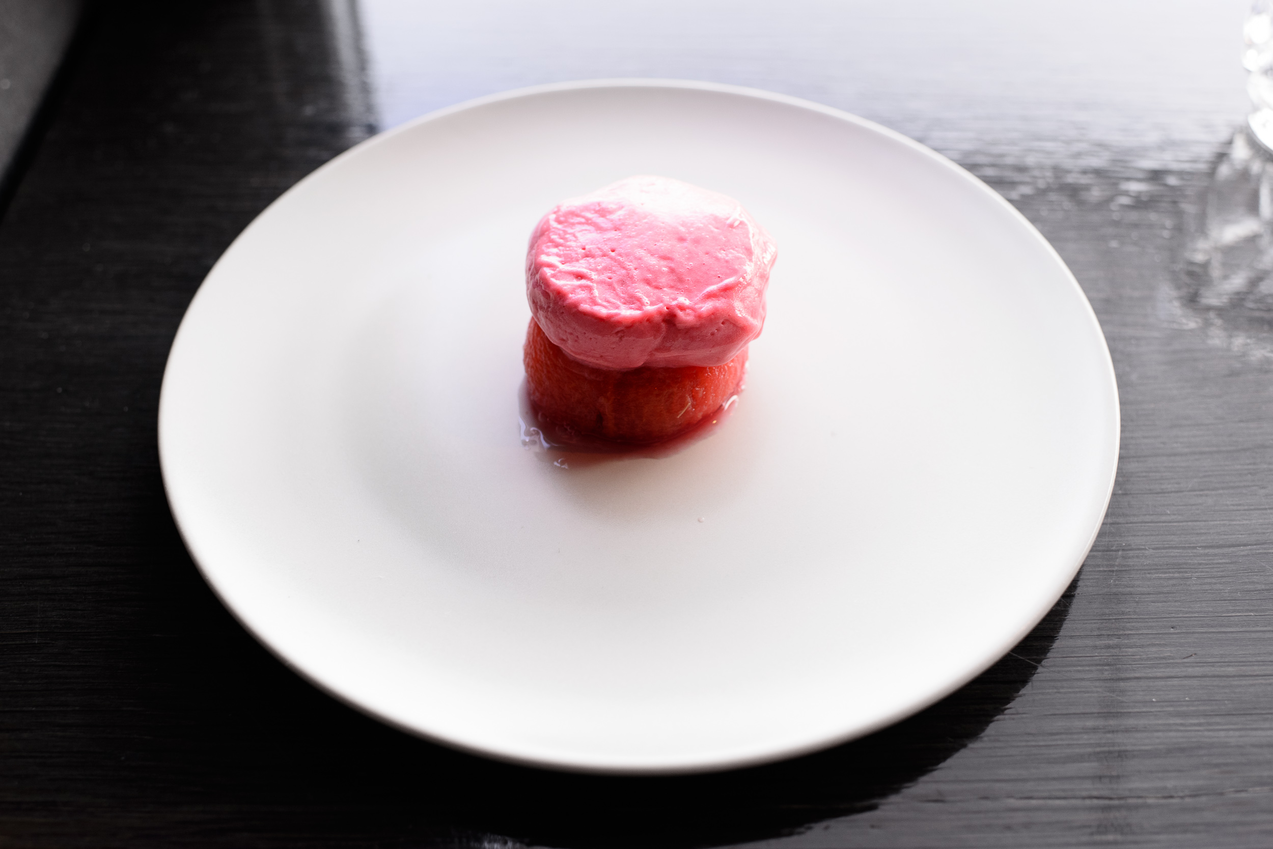 12th Course: Baked tomato with rhubarb