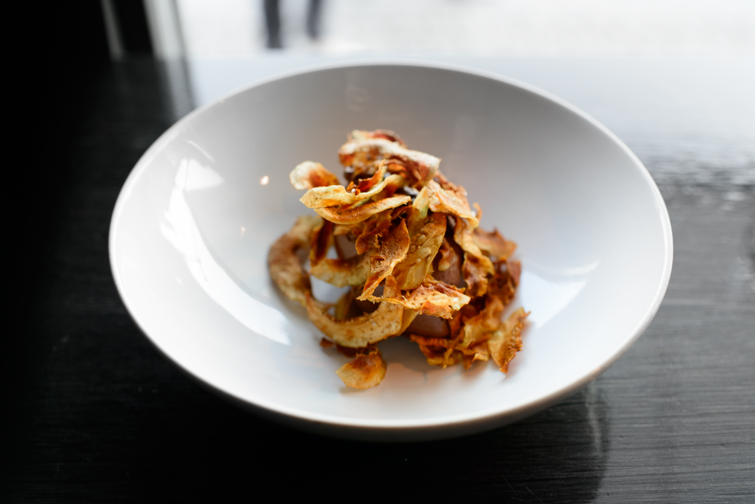 13th Course: Cocoa sorbet with crispy artichokes