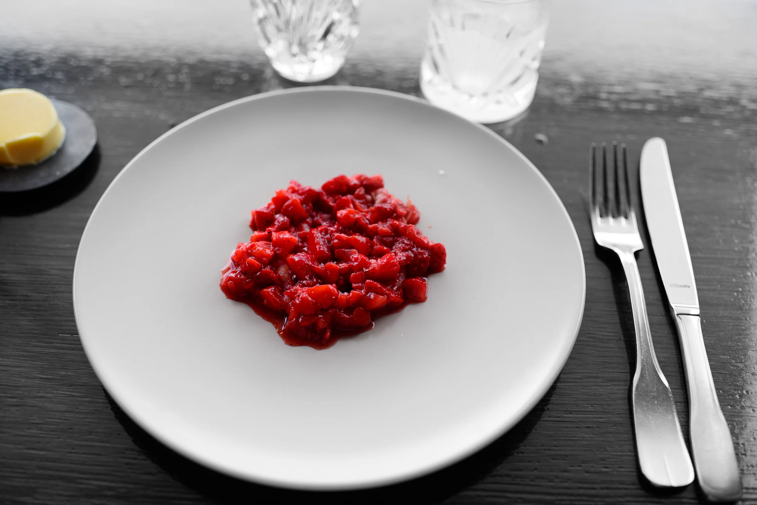 2nd Course: Bay shrimp with strawberry