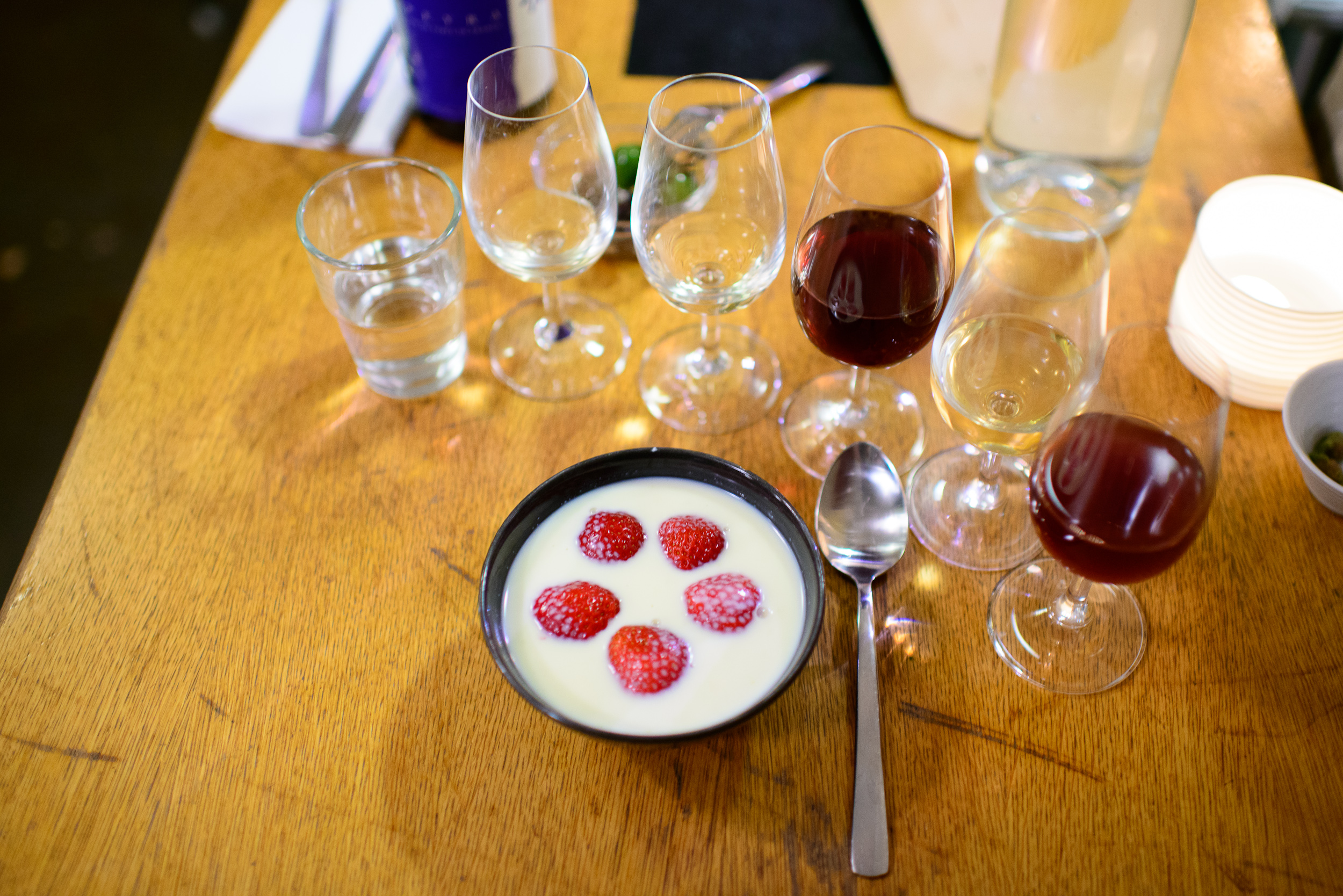 11th Course: Koldskai, sweet buttermilk with lemon and strawberr