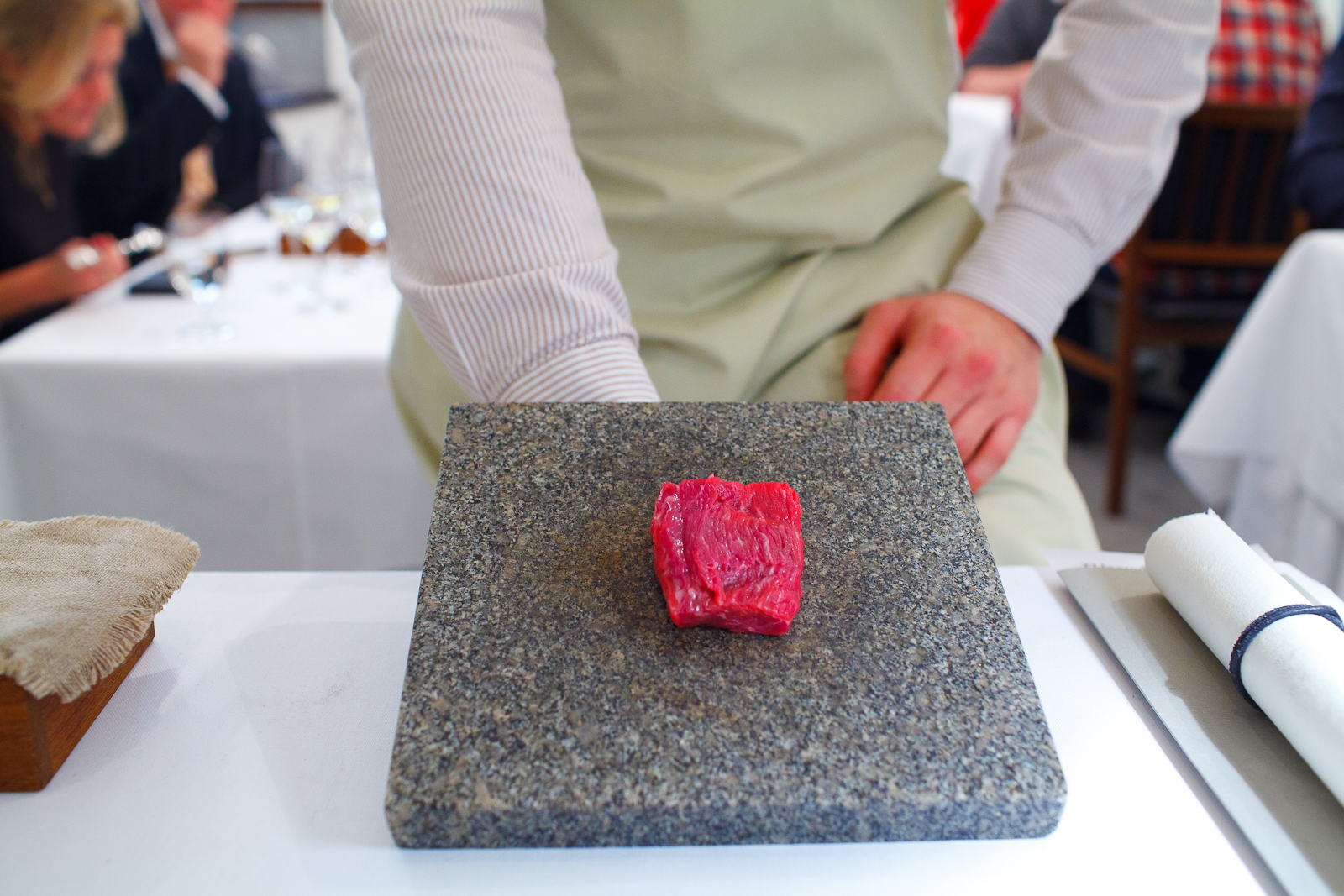 6th Course: Presentation of beef from a Swedish milk cow in three servings.
