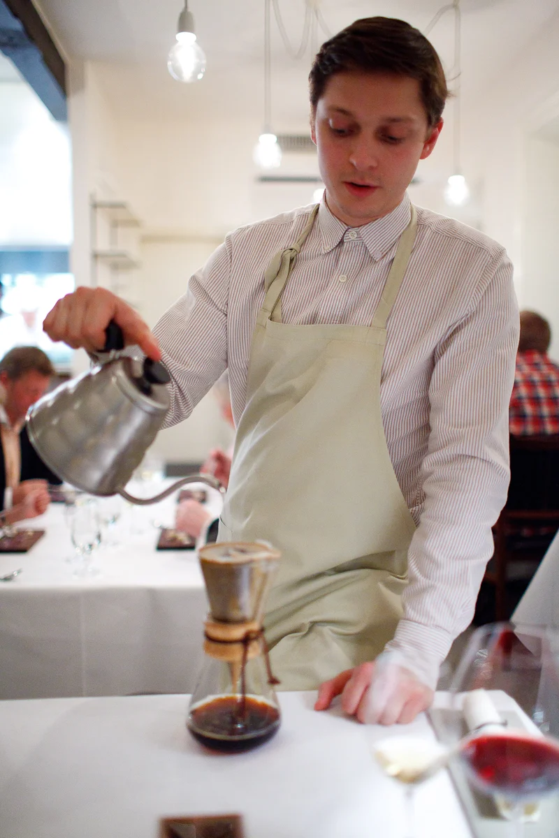 Table-side chemex coffee