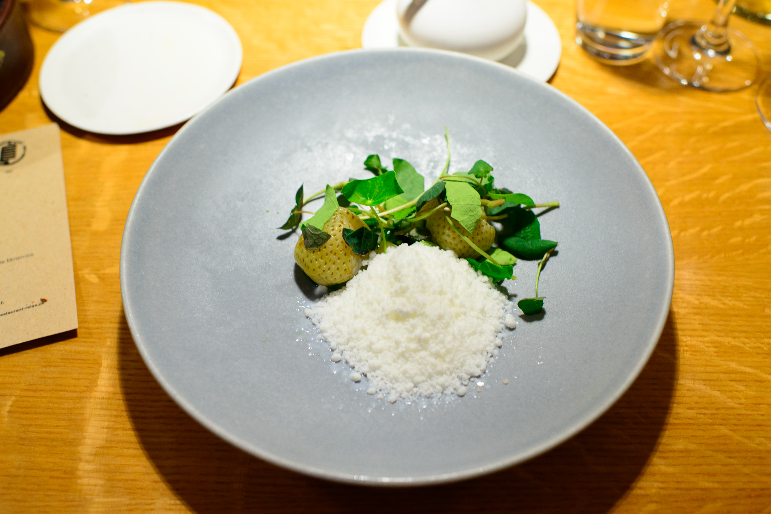 2nd Course: Unripe strawberries, cress, and buttermilk