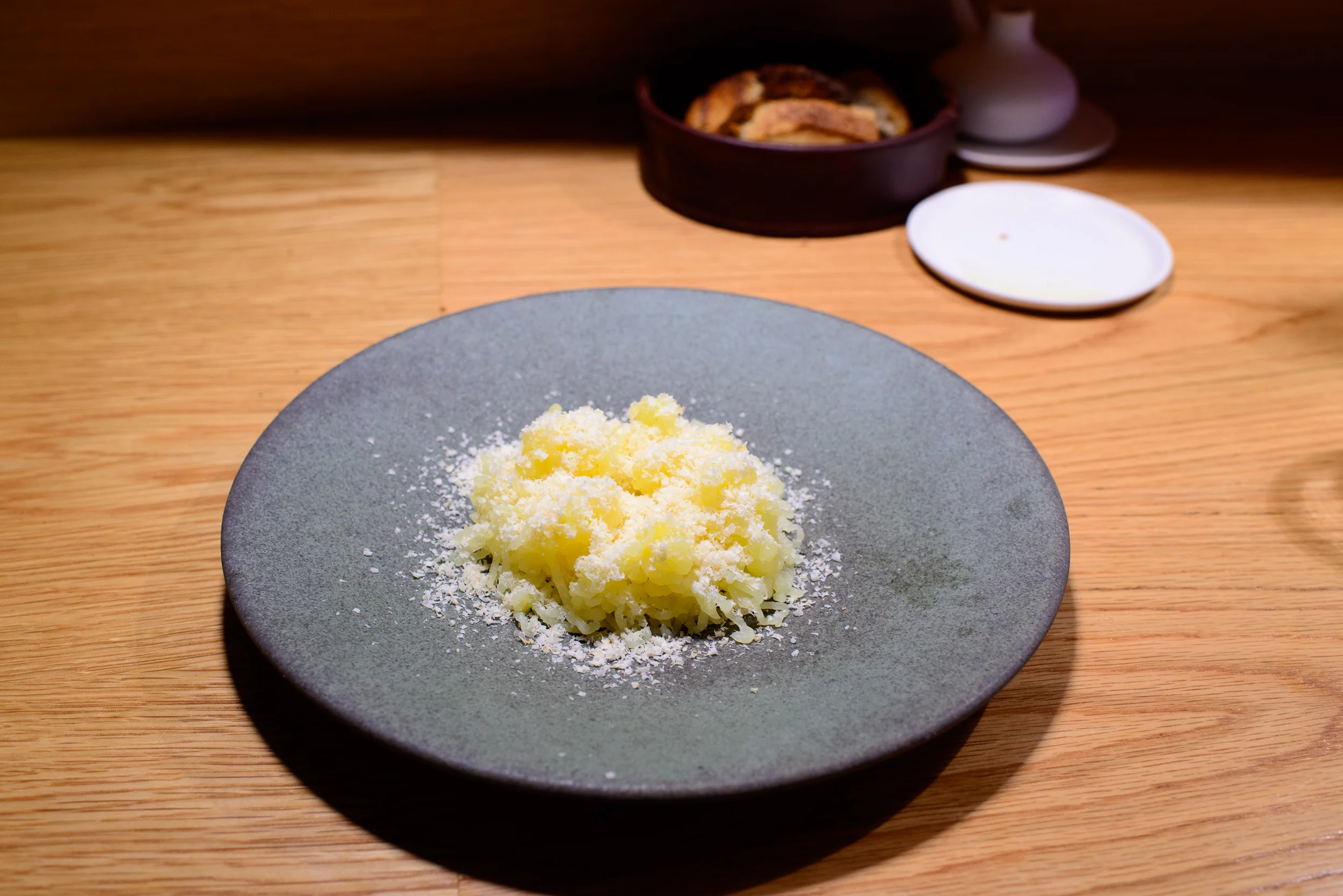 4th Course: Potato, Spring Onion, Hazelnut, Bergamot