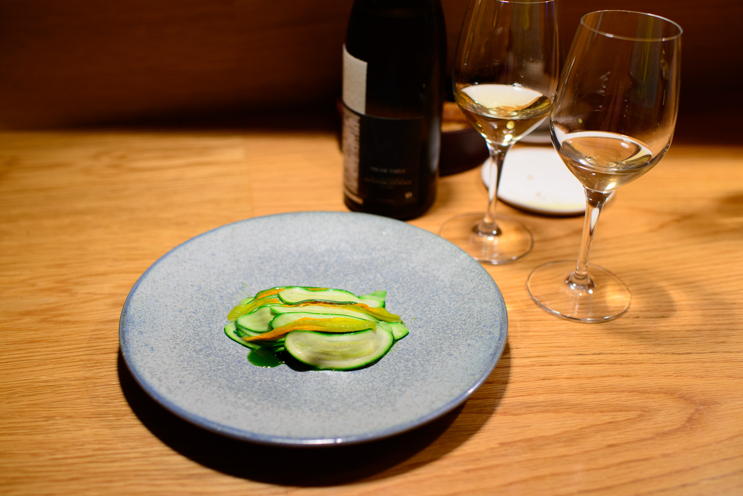 6th Course: Lamb Sweetbreads, Lovage Sauce, Courgettes