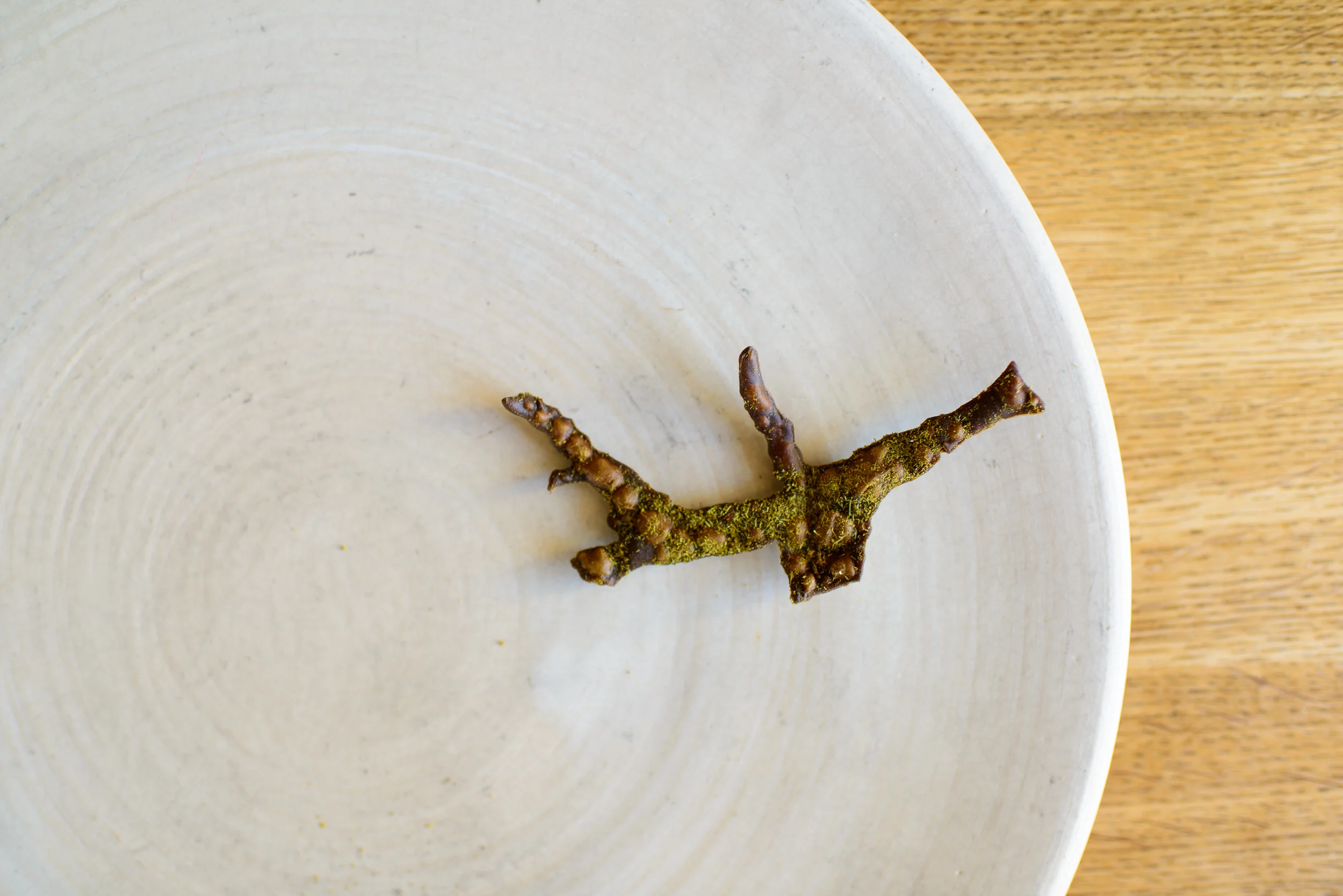 1st Course: Malt flatbread and juniper