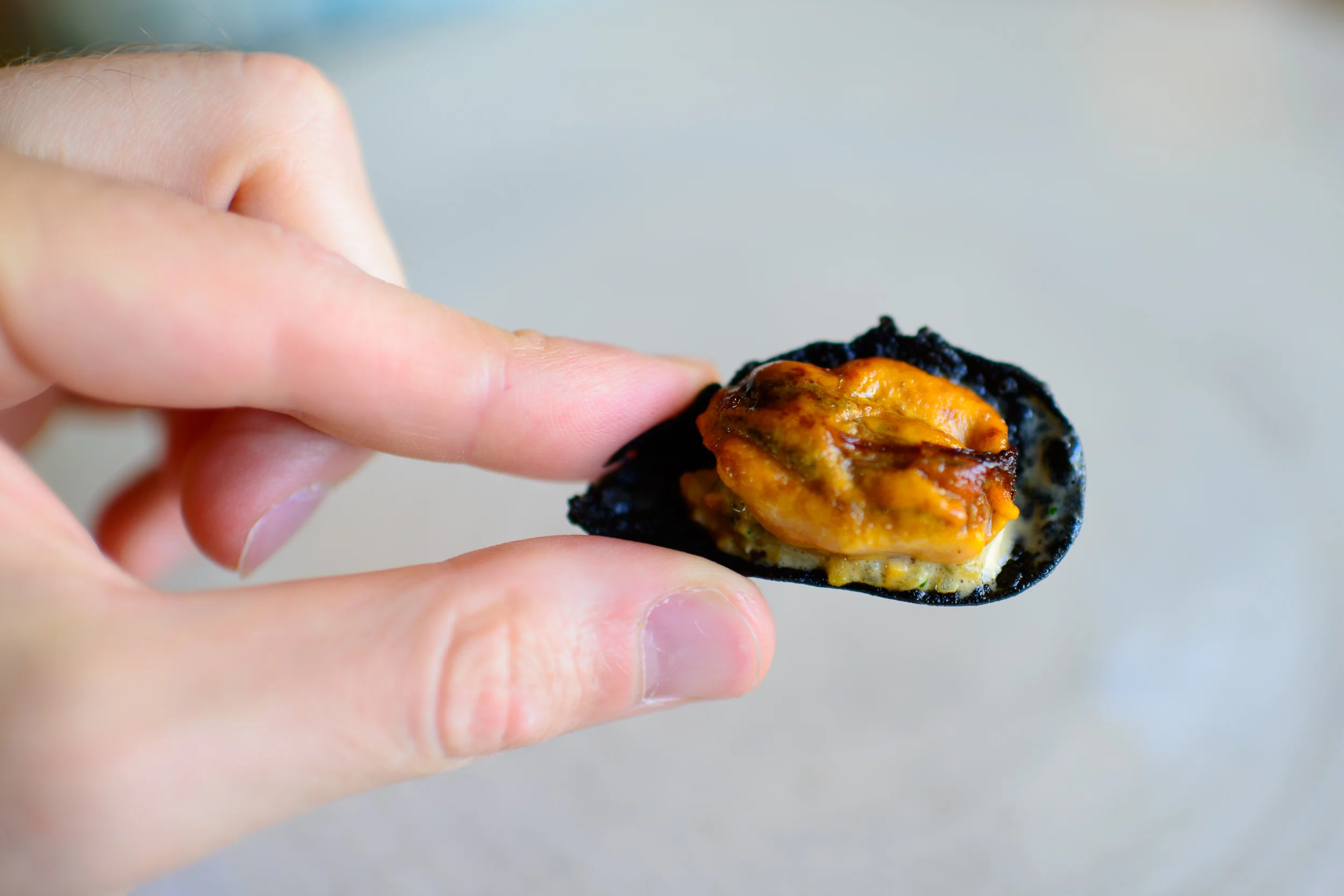 5th Course: Blue mussel and celery, up close
