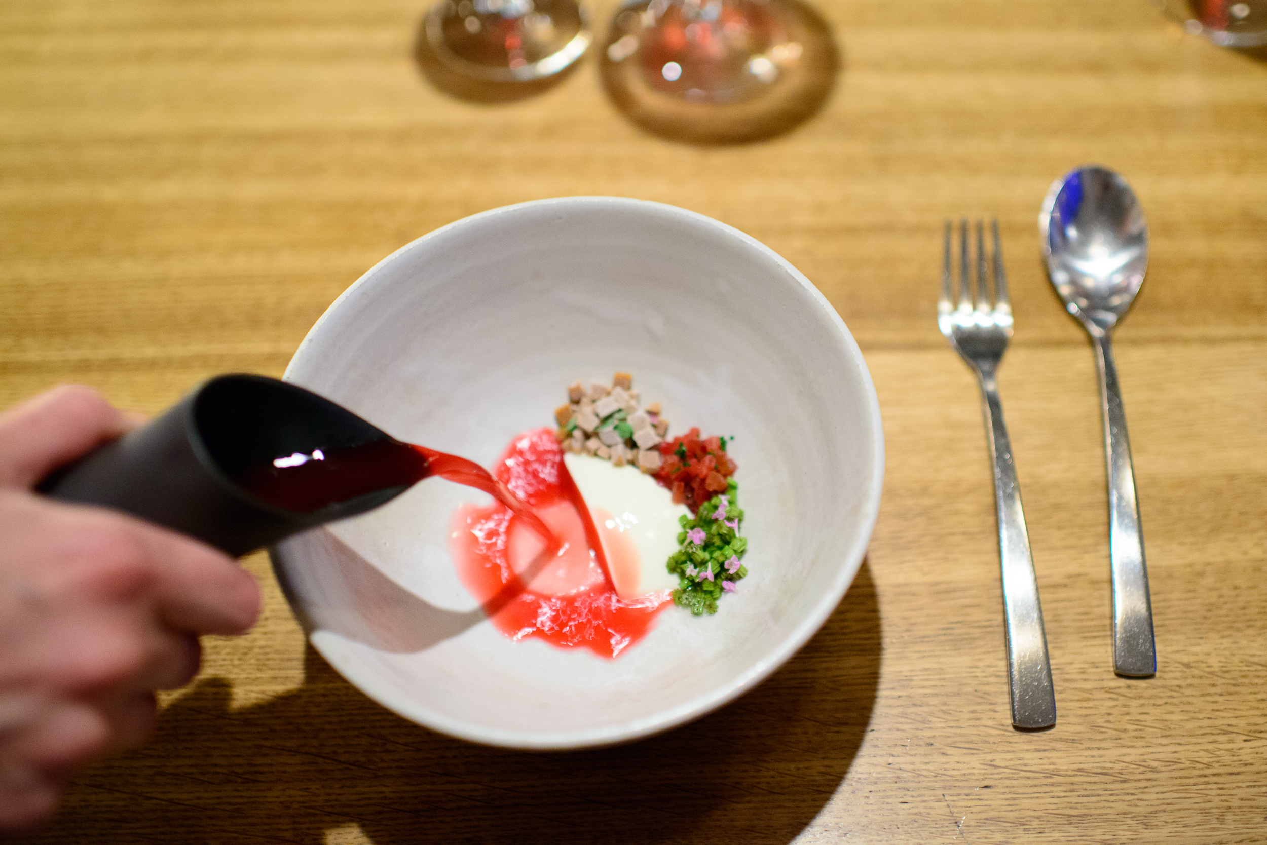 28th Course: Rhubarb and milk curd