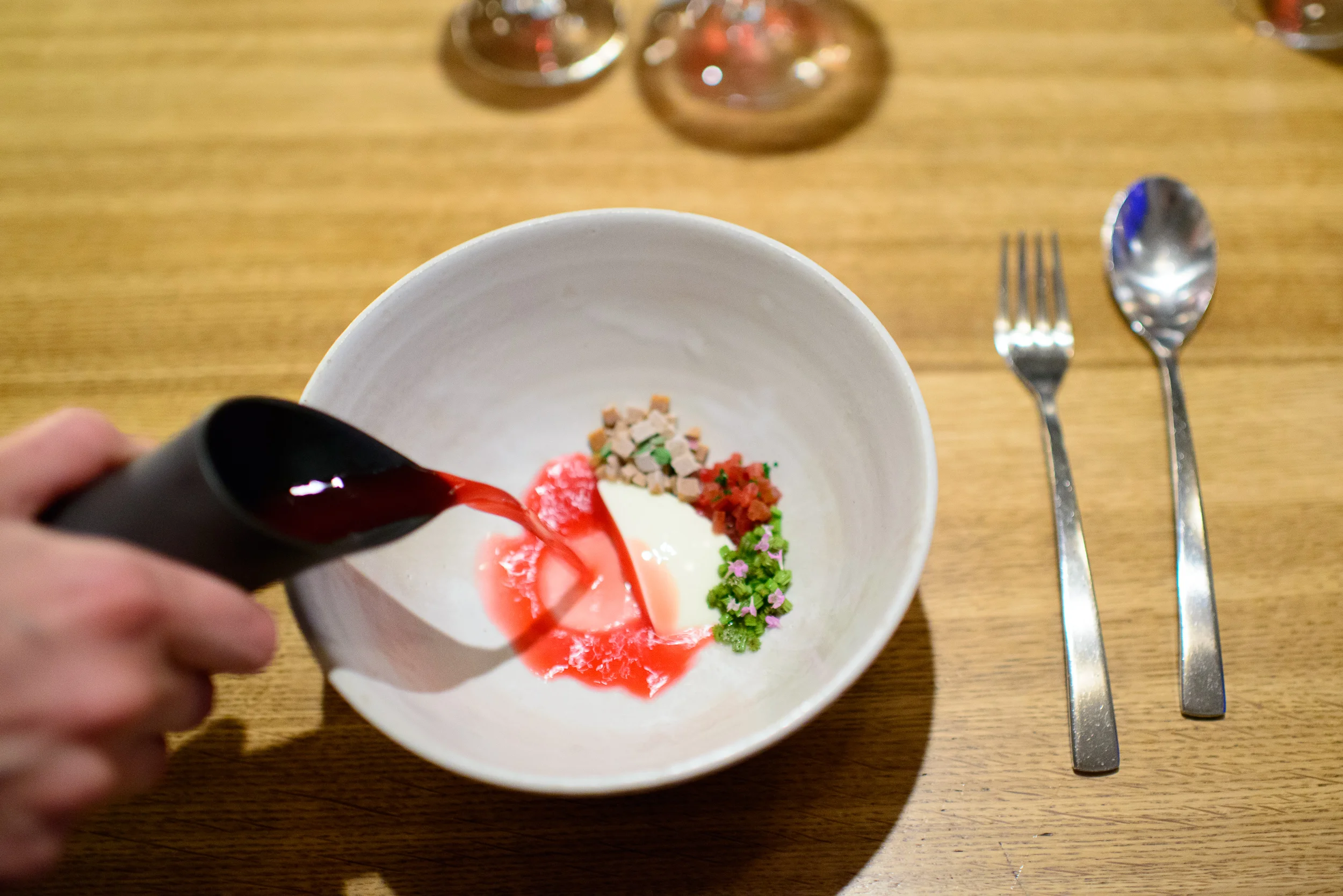 28th Course: Rhubarb and milk curd