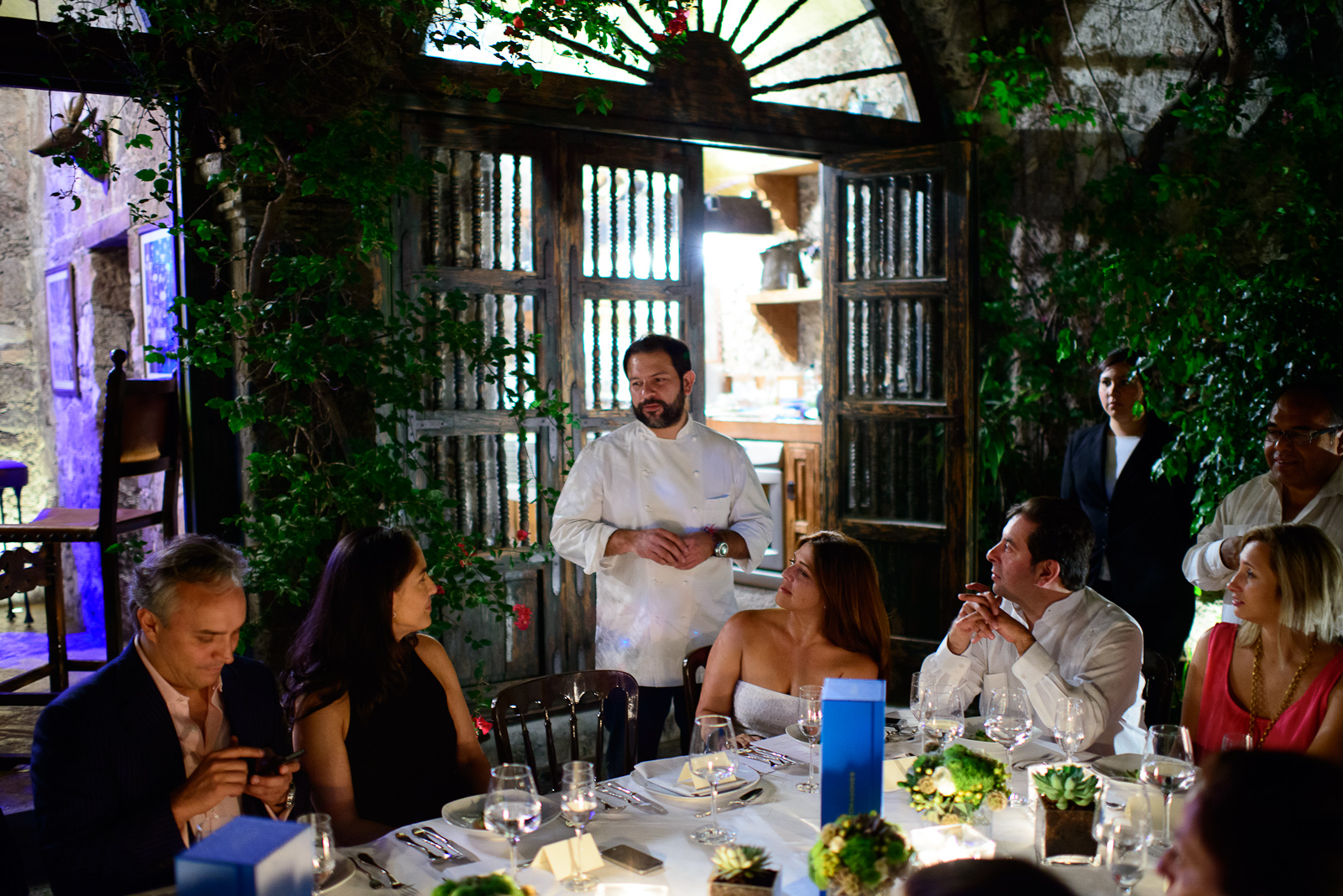 Chef Enrique Olvera explaning the 1st course