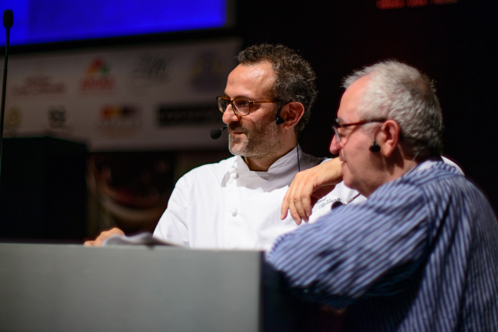 Chefs Massimo Bottura and Juan Mari Arzak