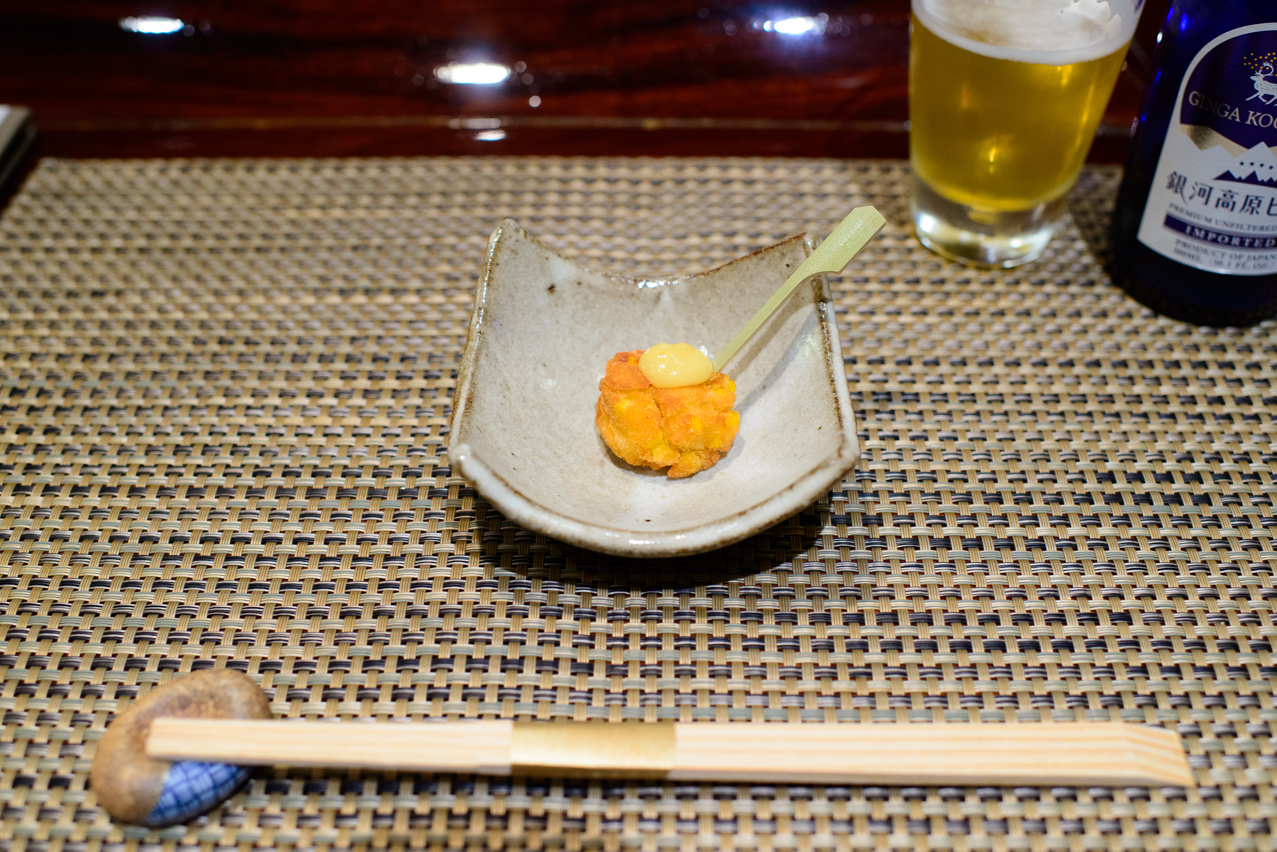 1st Course: "Zatsuki" - Peter corn croquette