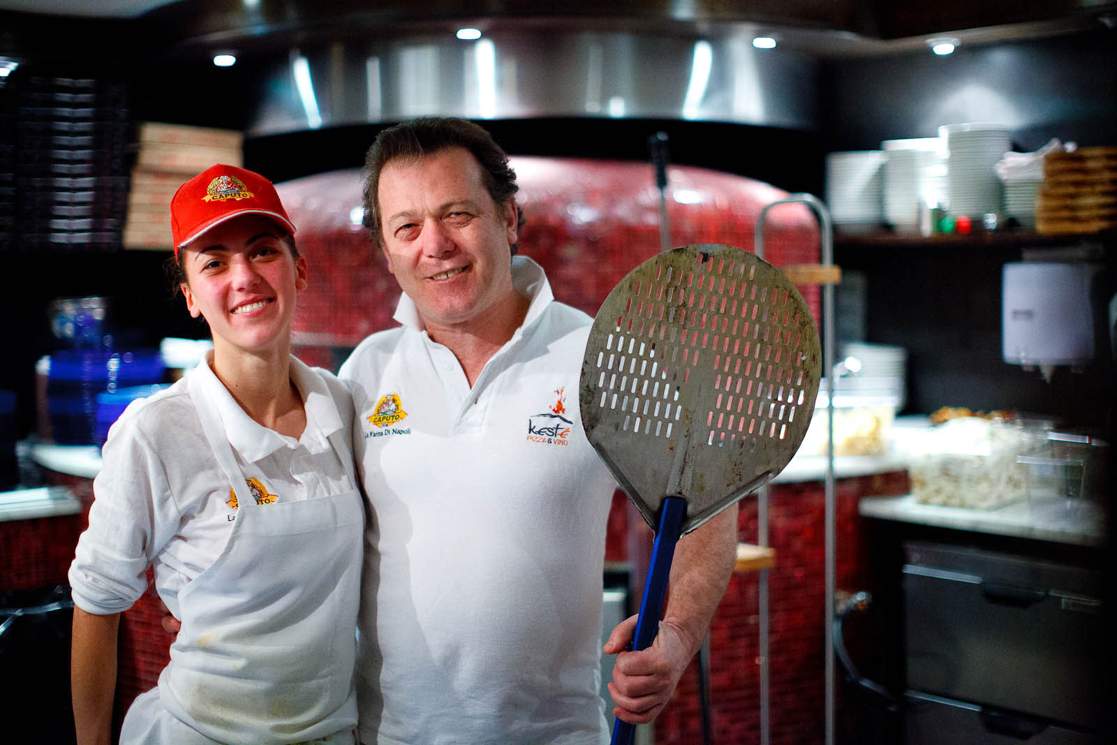 Pizzaioli Roberto Caporuscio and his daughter Giorgia