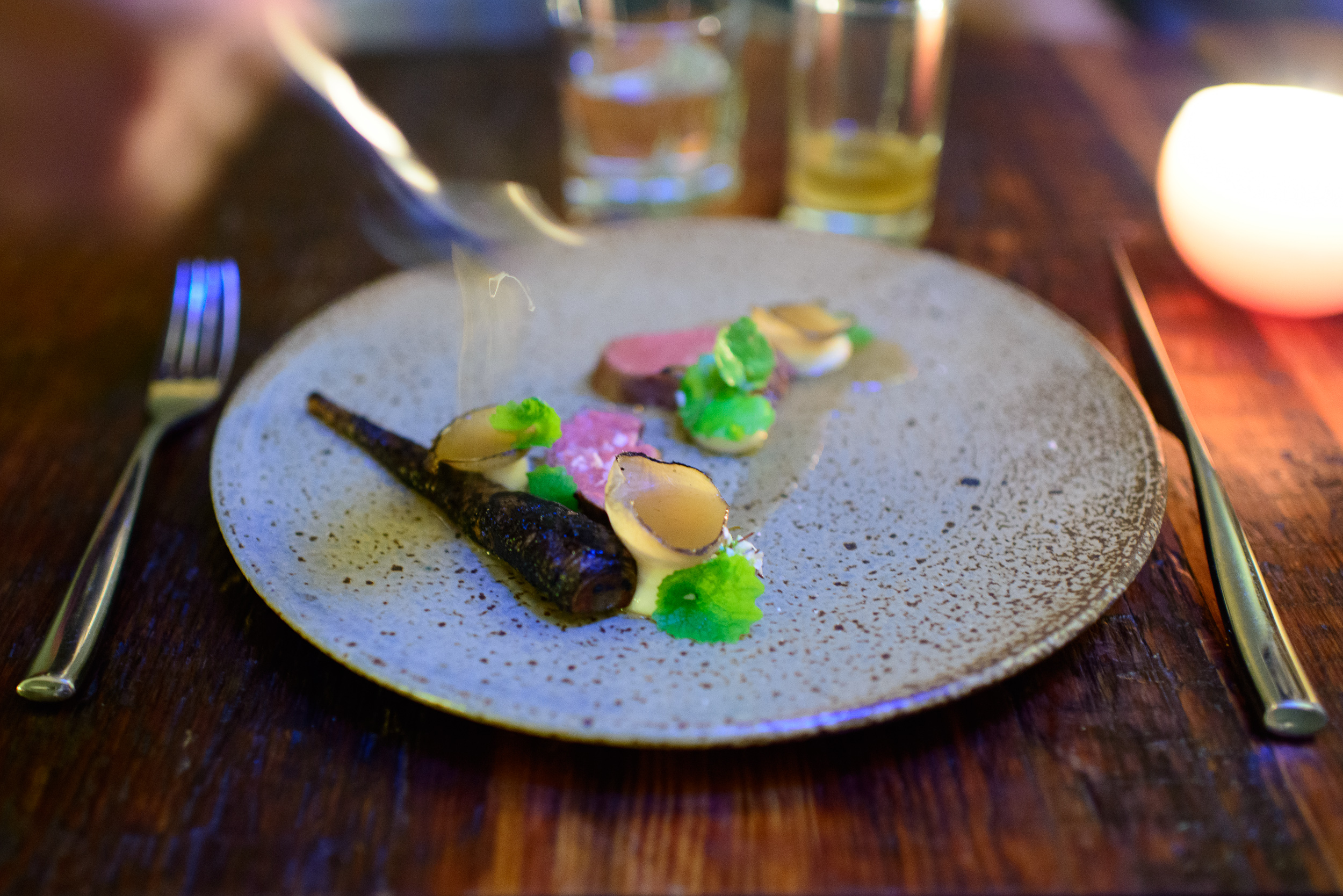 5th Course: Beef - parsnip, onion, garlic mustard