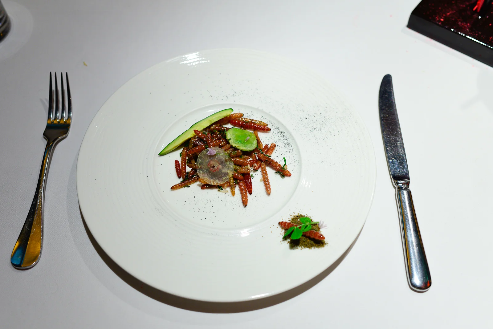 6th Course: Chinicuiles, salsa molcajeteada de chile Mixe, aguac