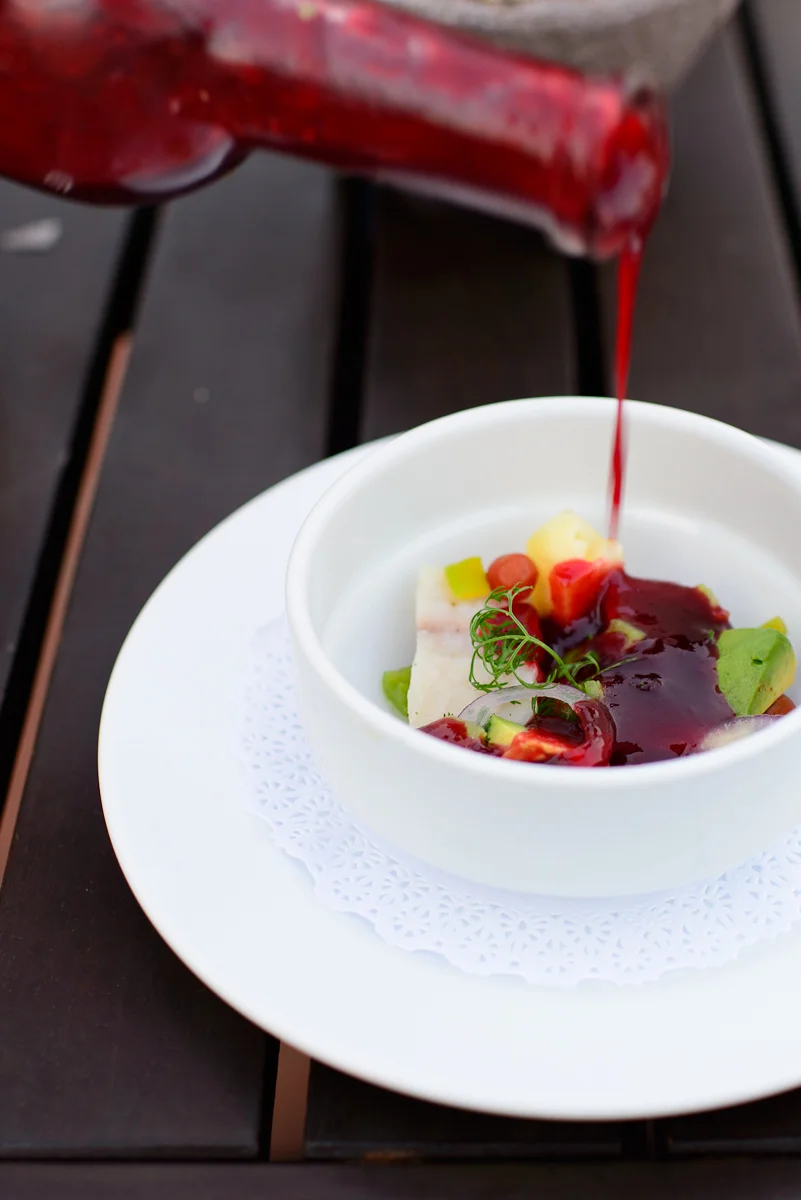 2nd Course: Ceviche de pescado con salsa de chammy (Ceviche - th