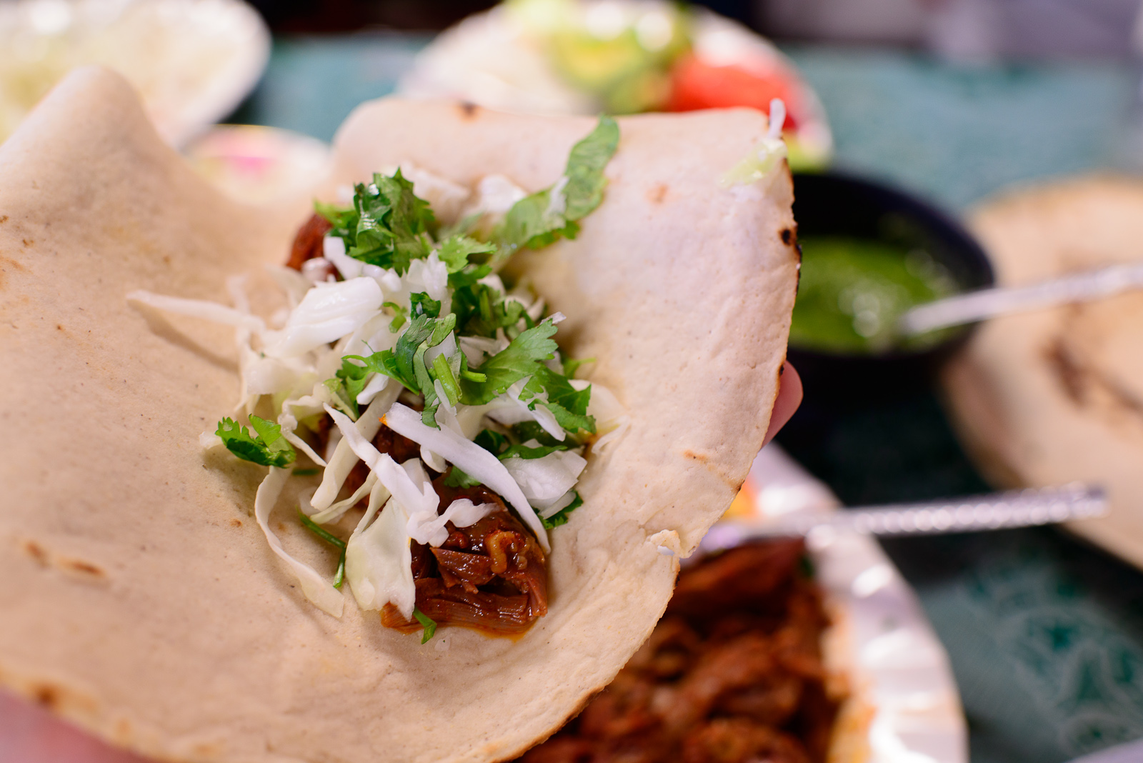 Taco de barbacoa enchilada