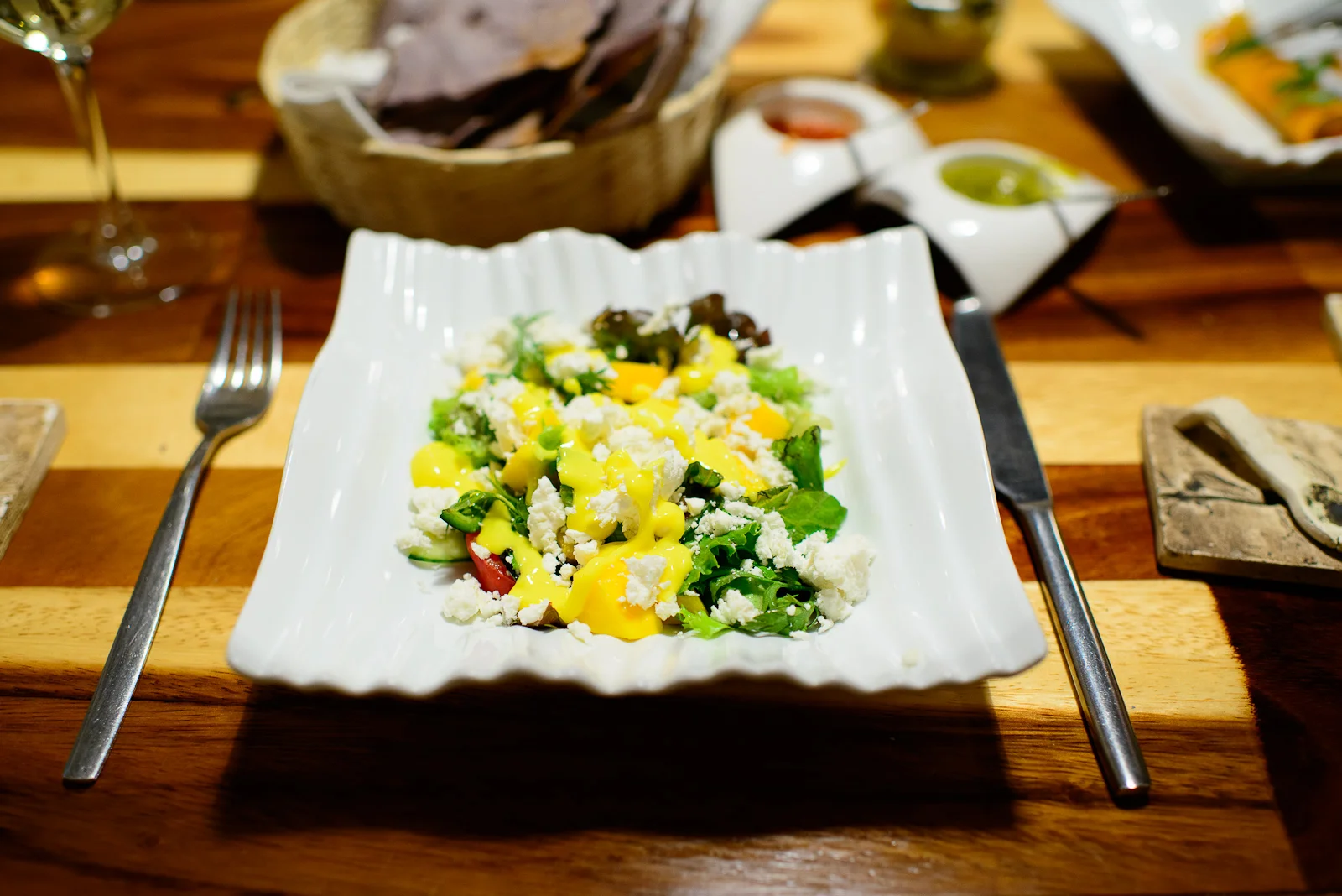 2nd Course: Goat cheese and mango salad
