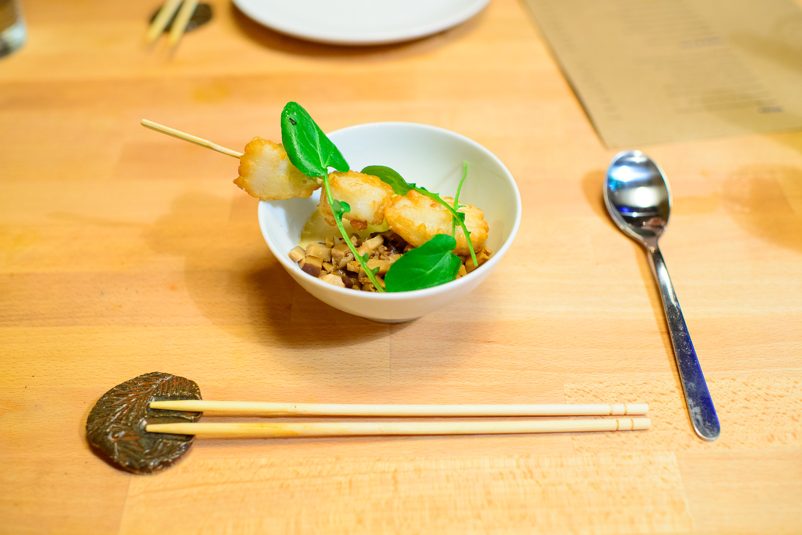 Cod - chawanmushi, ginko nuts, shiitake ($12)