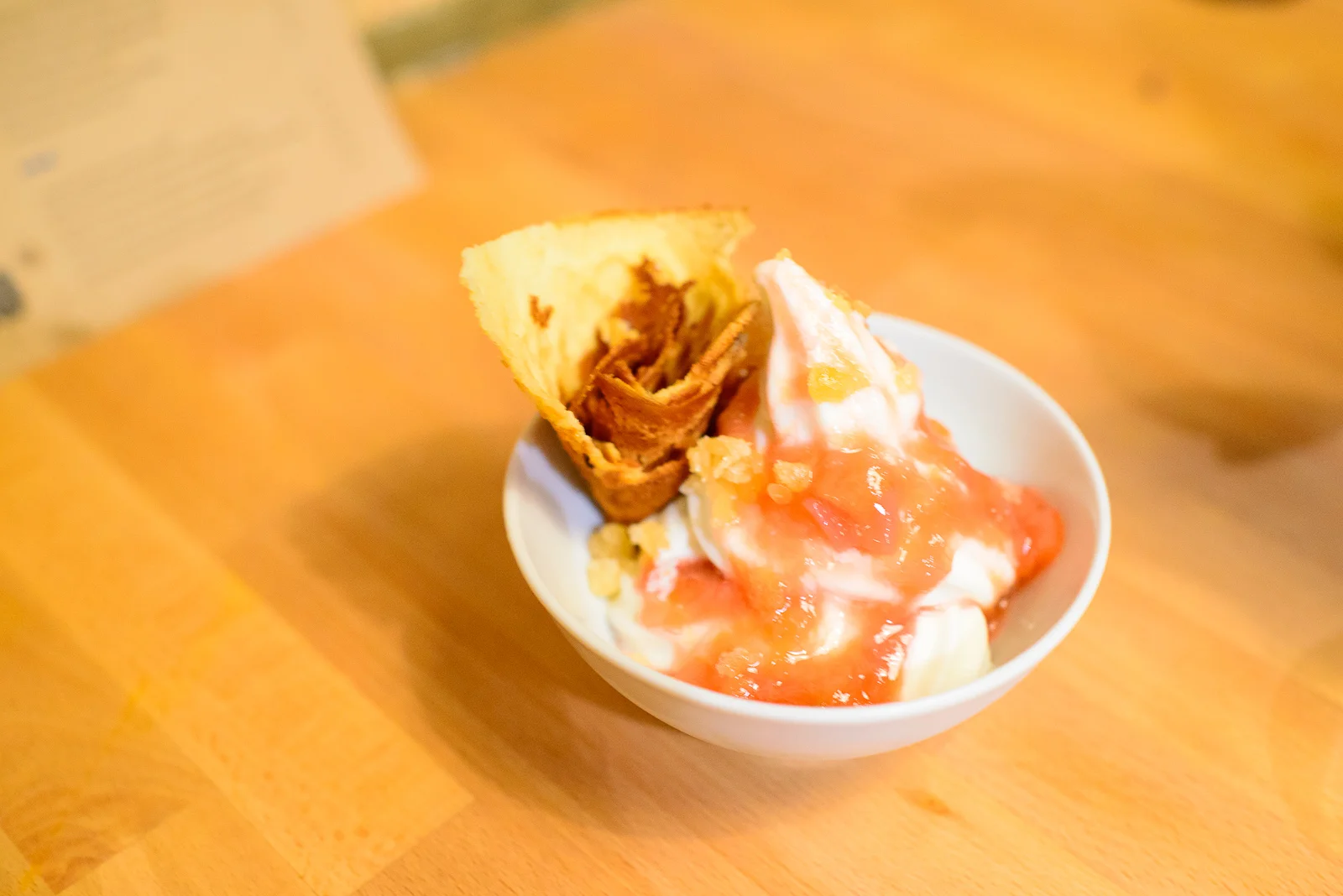 Soft serve - green cardamom, rhubarb, ginger ($5.50)