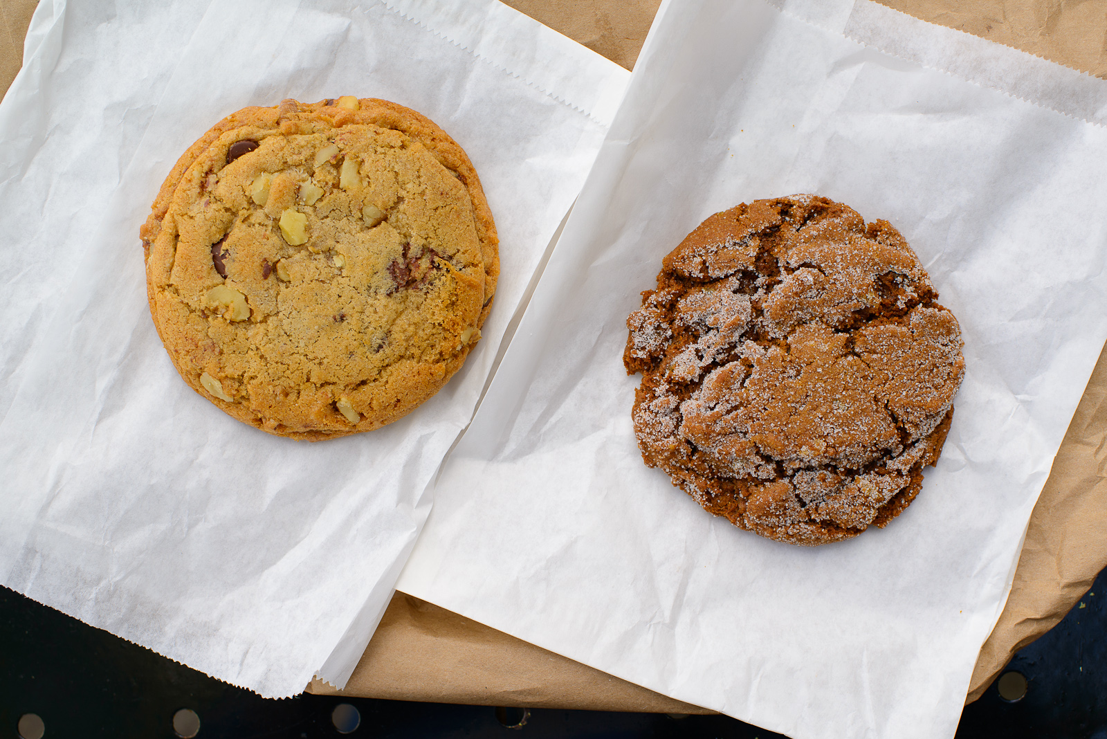 Chocolate chip and ginger cookies ($1.50 each)