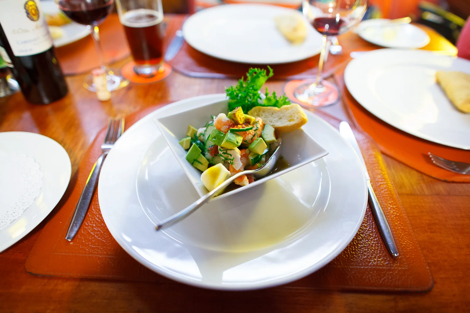 Ceviche of scallops, shrimp, and white fish