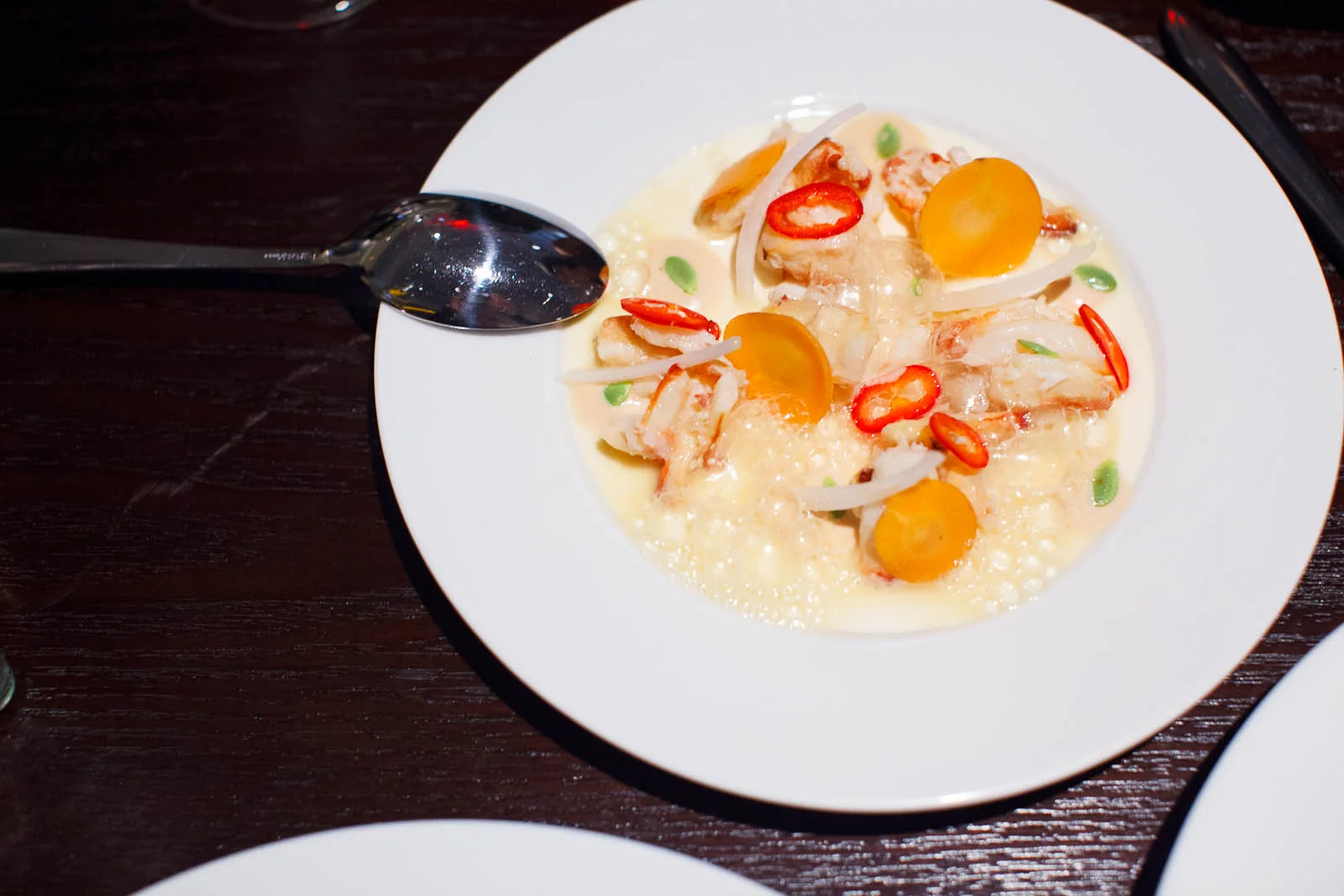 Peeky Toe Crab with Parsnip Juice,Crab Flan and Smoked Cashew S