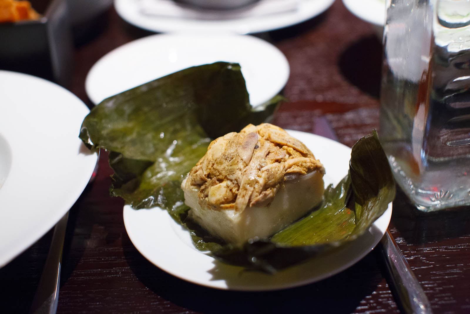 Tamal Colado (Yucatan style strained tamal, chicken, achiote) op