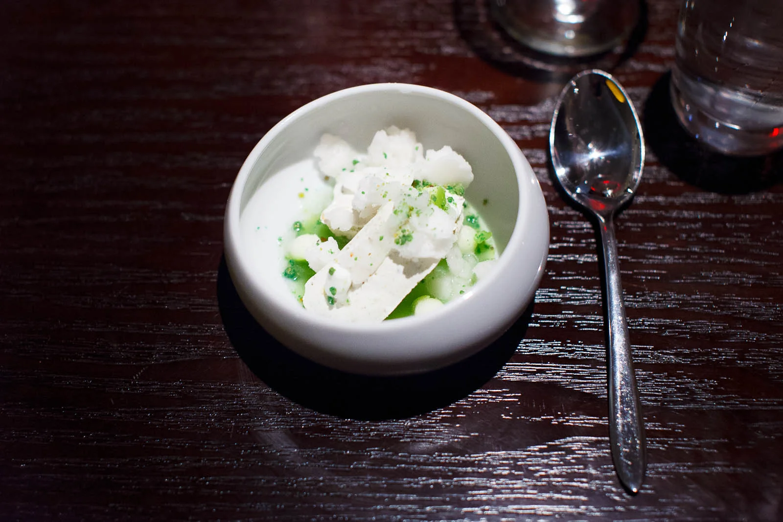 Green apple, pistachio, yogurt, and lime