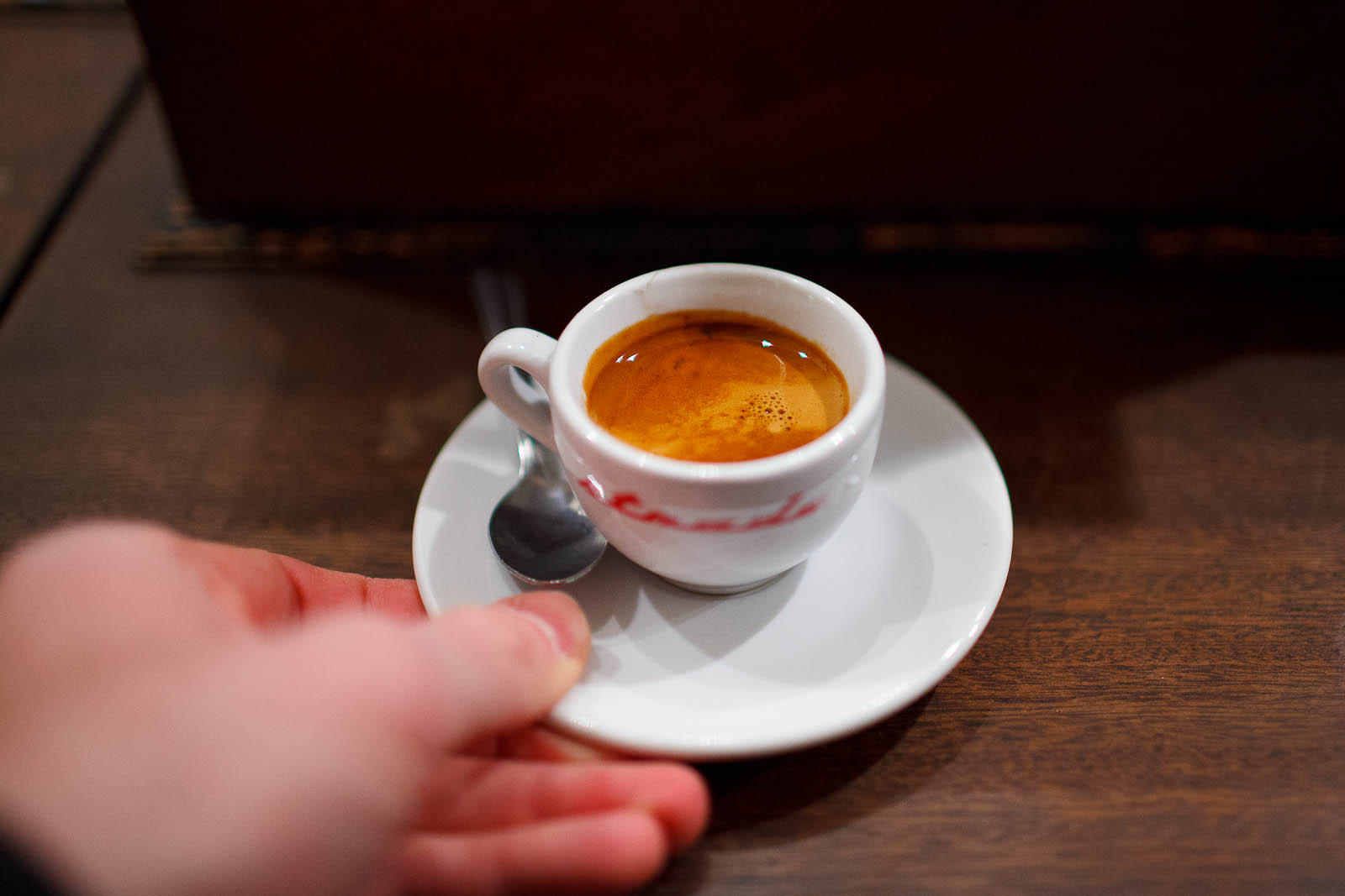 Espresso pulled from Stumptown's Ethiopian "Mordecofe"