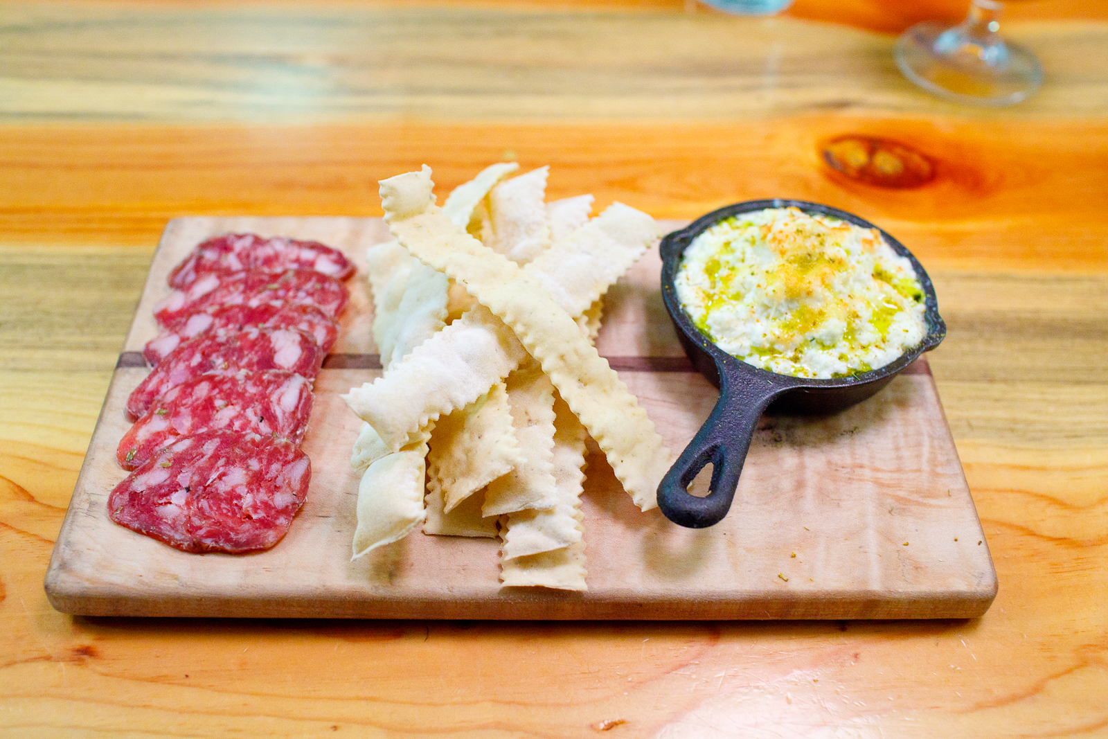 Salumi board: prosciutto (richmond, va), hot coppa (denver, co), americano (salt lake city, ut), pickles ($16)