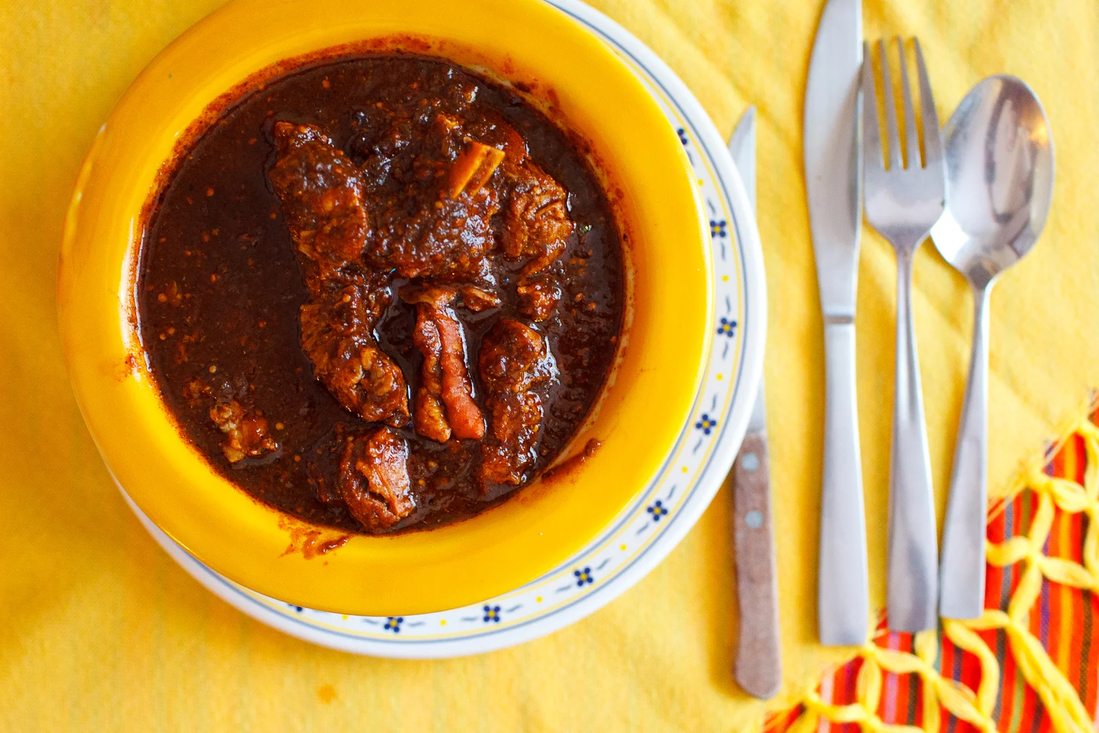 Ovejo a la pasilla (Lamb and pasilla pepper stew) ($103 MXP)