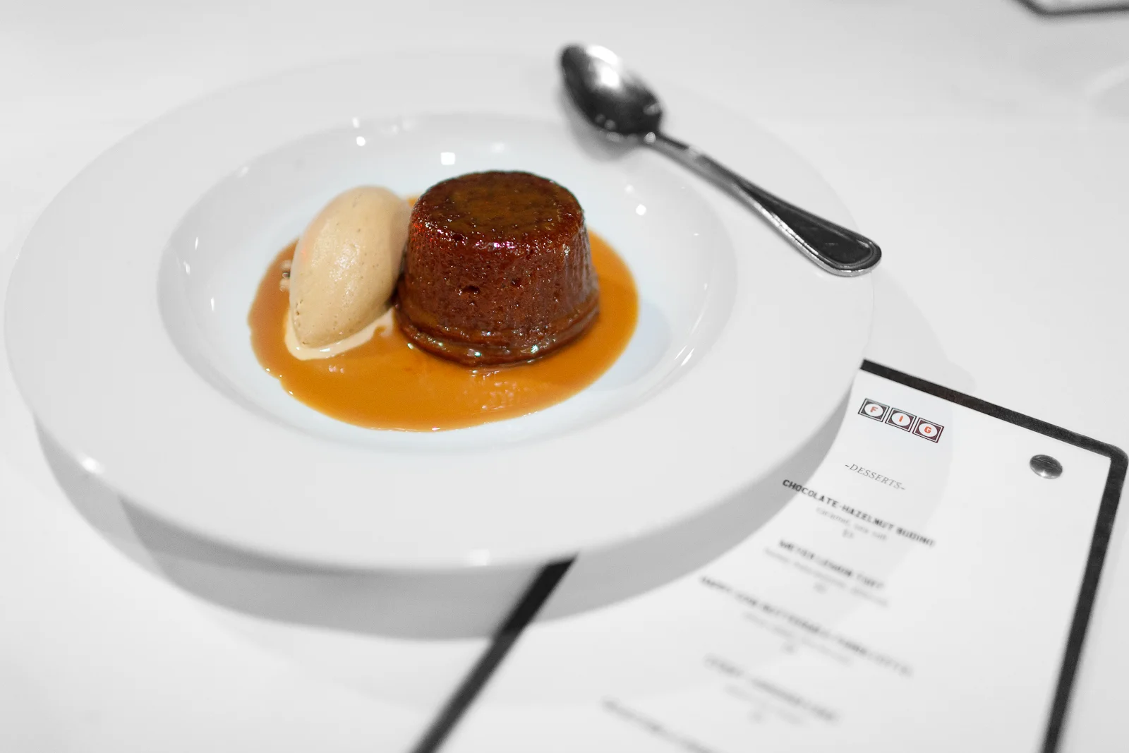 Sticky sorghum cake, walnut ice cream ($8)