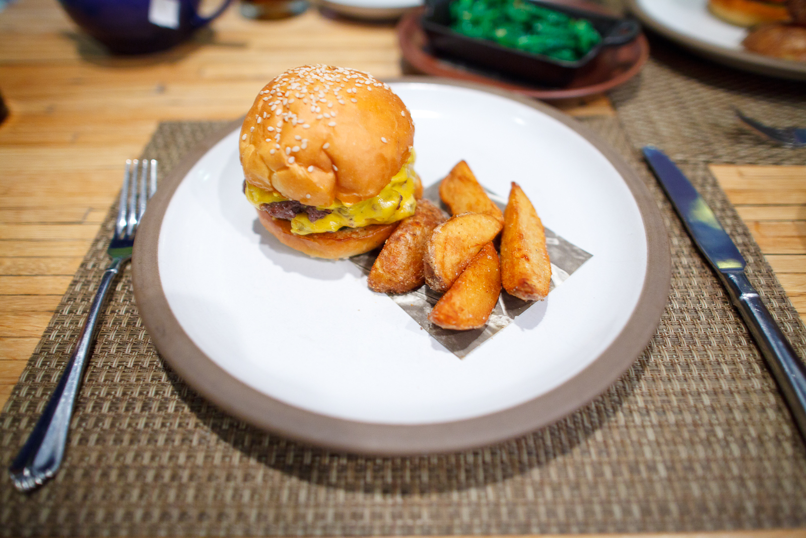 5th Course: HUSK Cheeseburger with Fried Potato Wedges