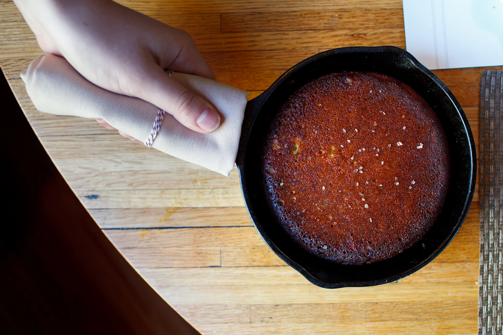 A skillet of Benton's bacon cornbread ($7)