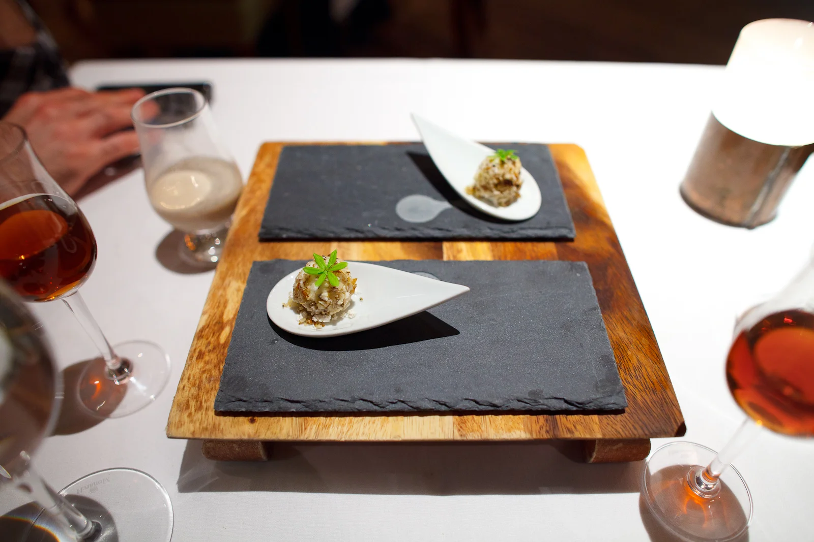 11th Course: Sheep's milk and black walnuts